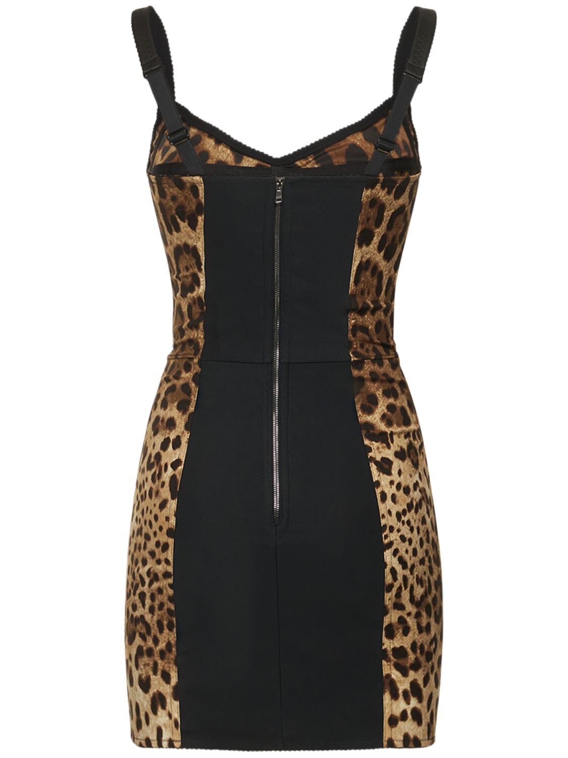 Shop Dolce & Gabbana Leopard Print Satin Mini Dress In Multicolor