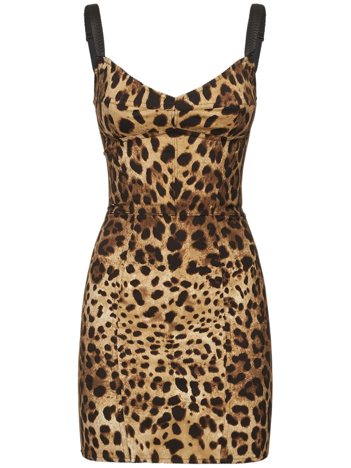 Image of Leopard Print Satin Mini Dress