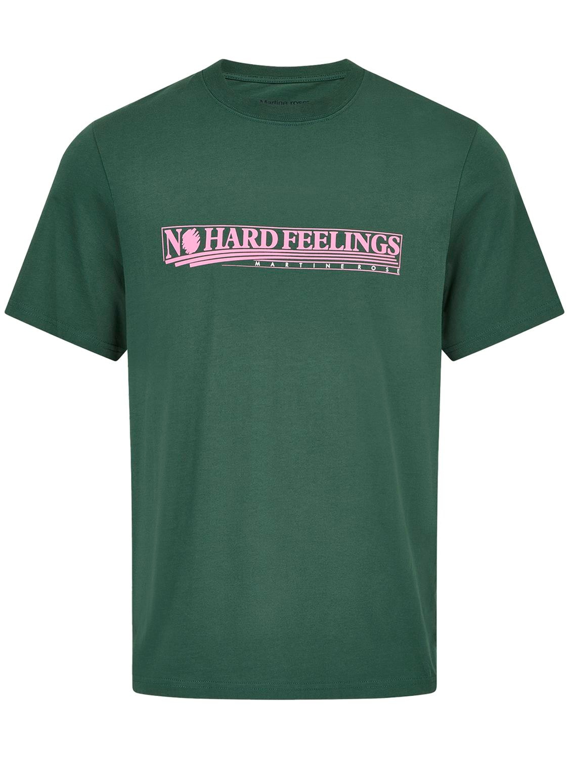 Martine Rose No Hard Feelings Cotton Jersey T-shirt In Green,pink | ModeSens