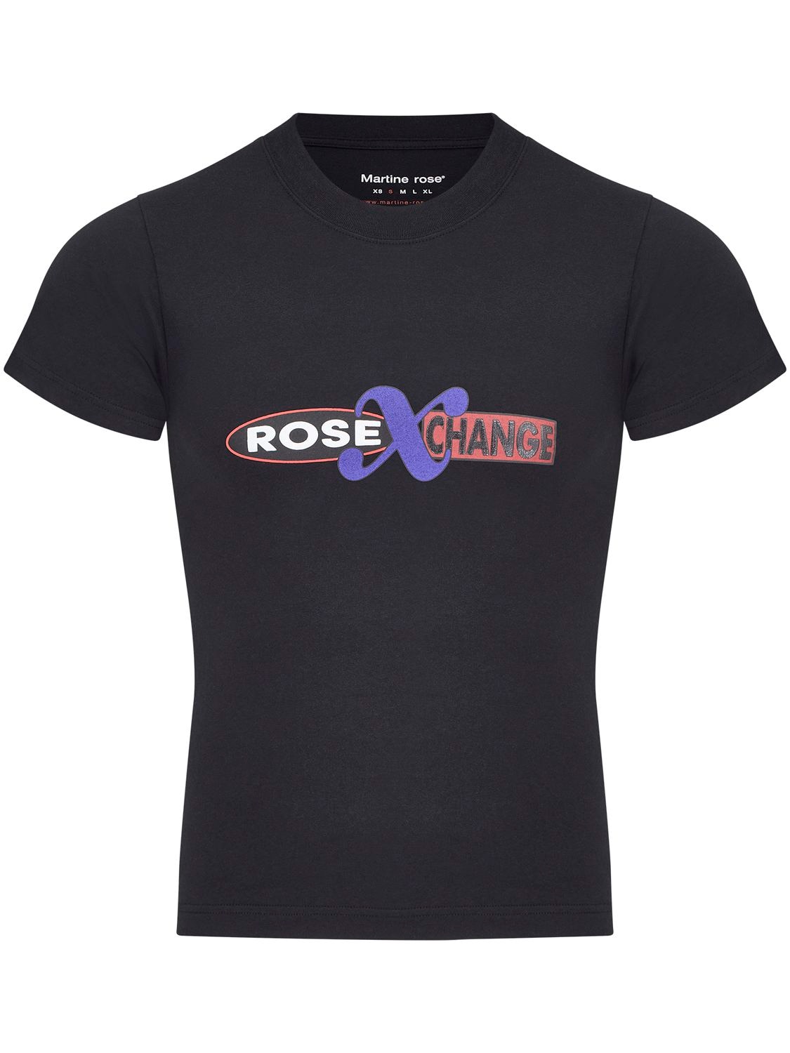 MARTINE ROSE ROSE X CHANGE COTTON JERSEY T-SHIRT