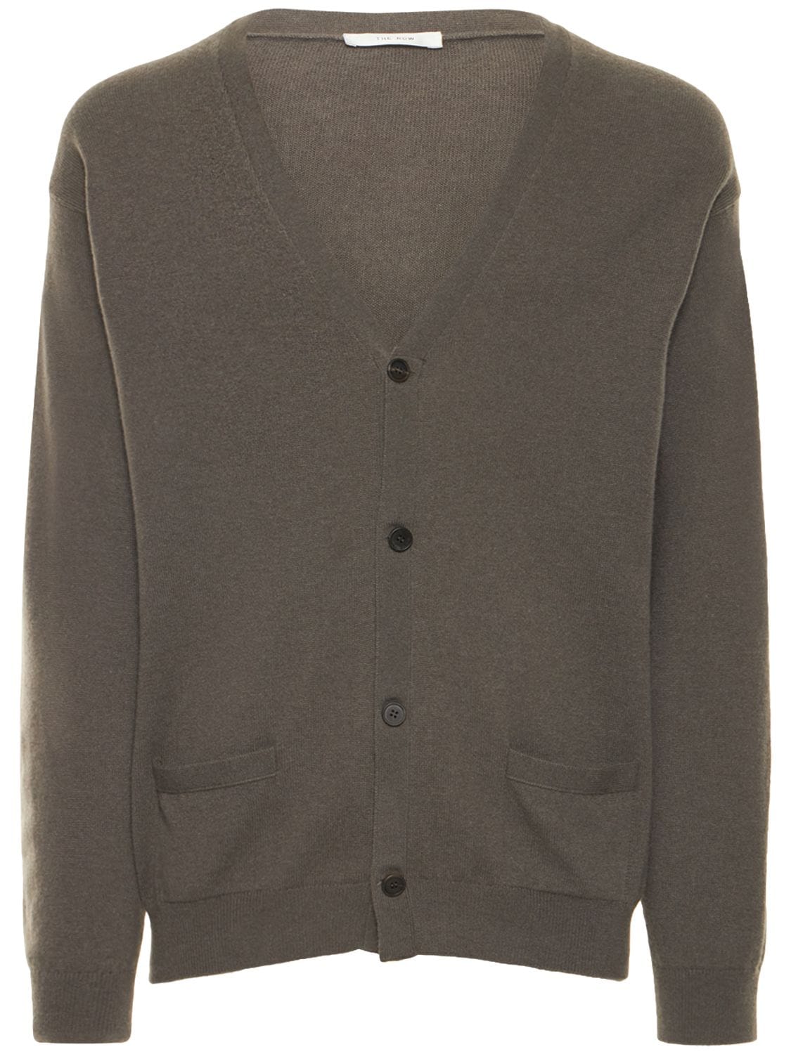 The Row Hamish Cashmere Cardigan In Grey,green
