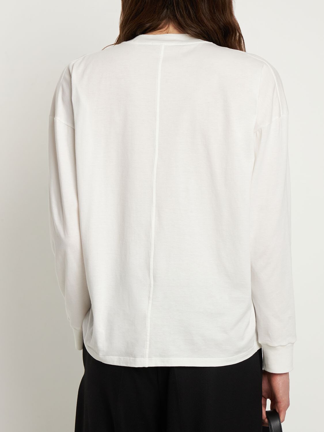 Drago Long Sleeved Cotton T-shirt In White