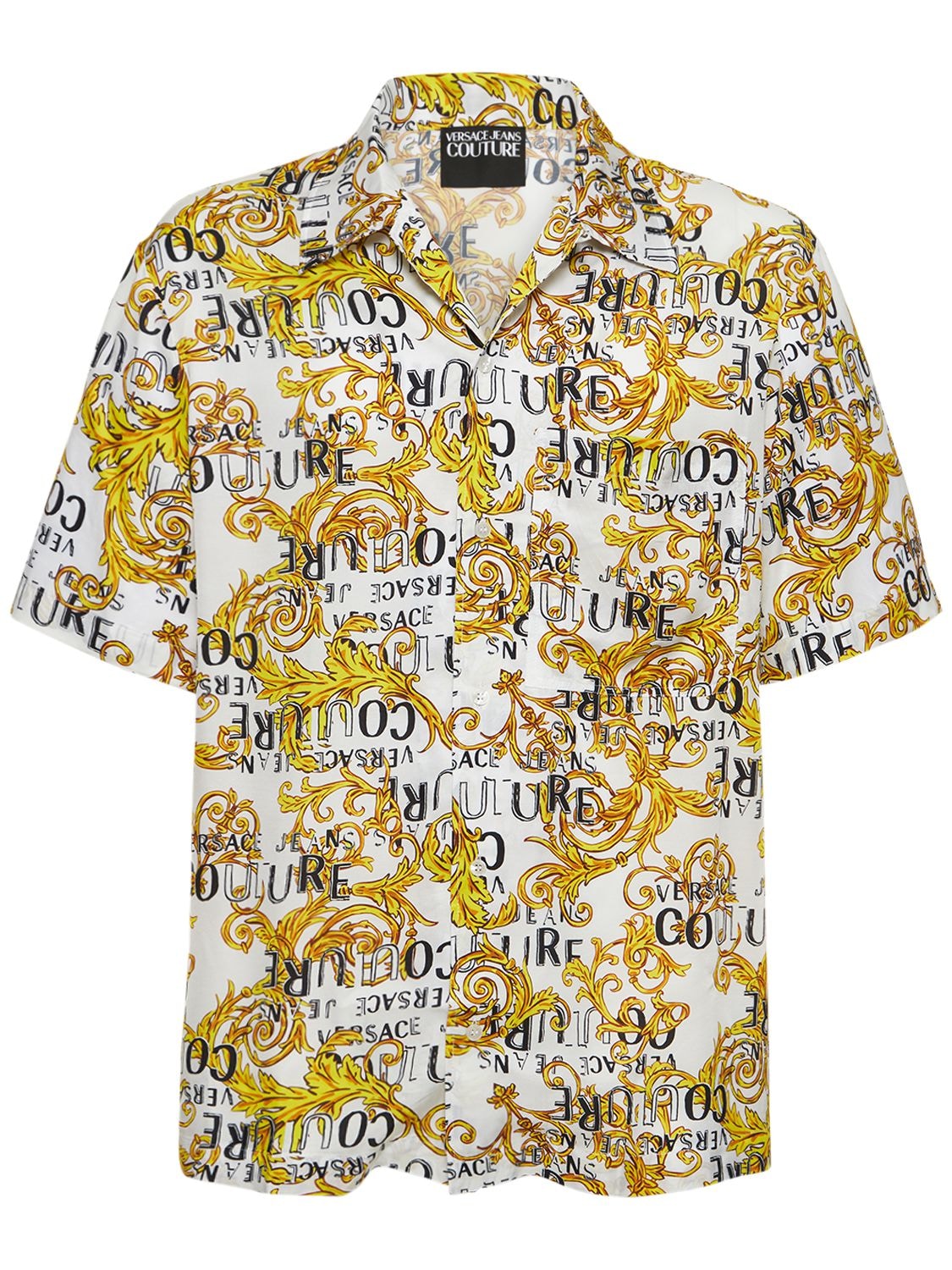 VERSACE JEANS COUTURE BAROQUE PRINT VISCOSE TWILL SHIRT