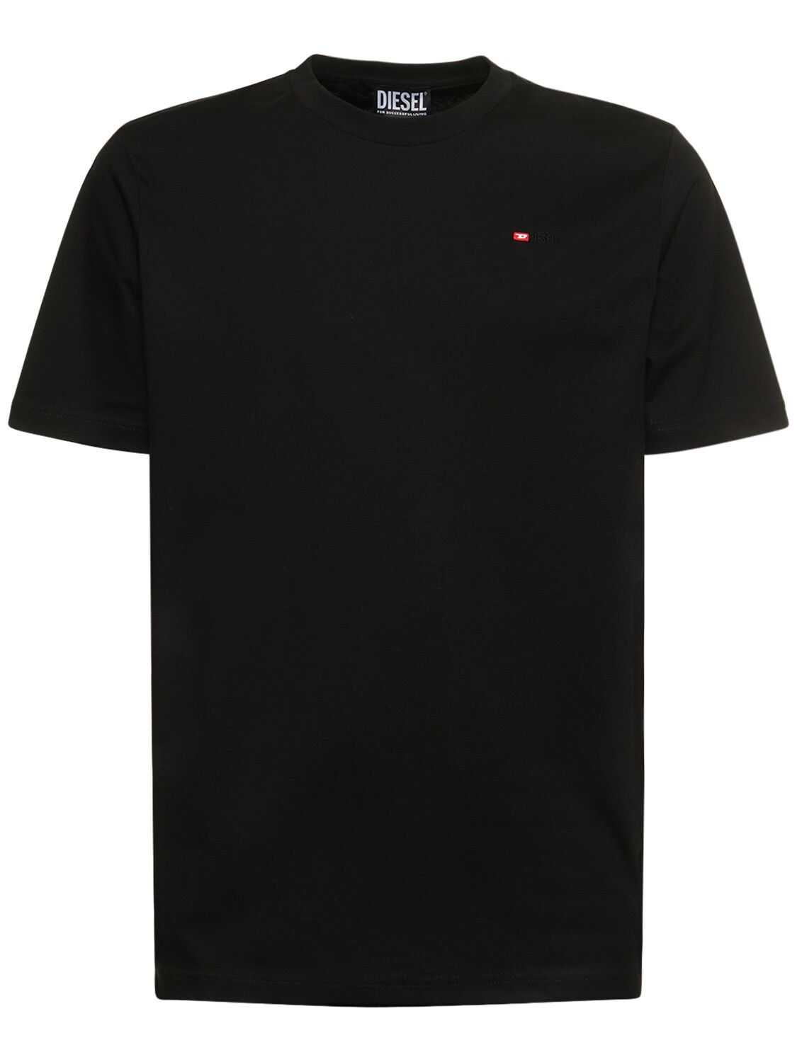 DIESEL MICRO-EMBROIDERY COTTON JERSEY T-SHIRT