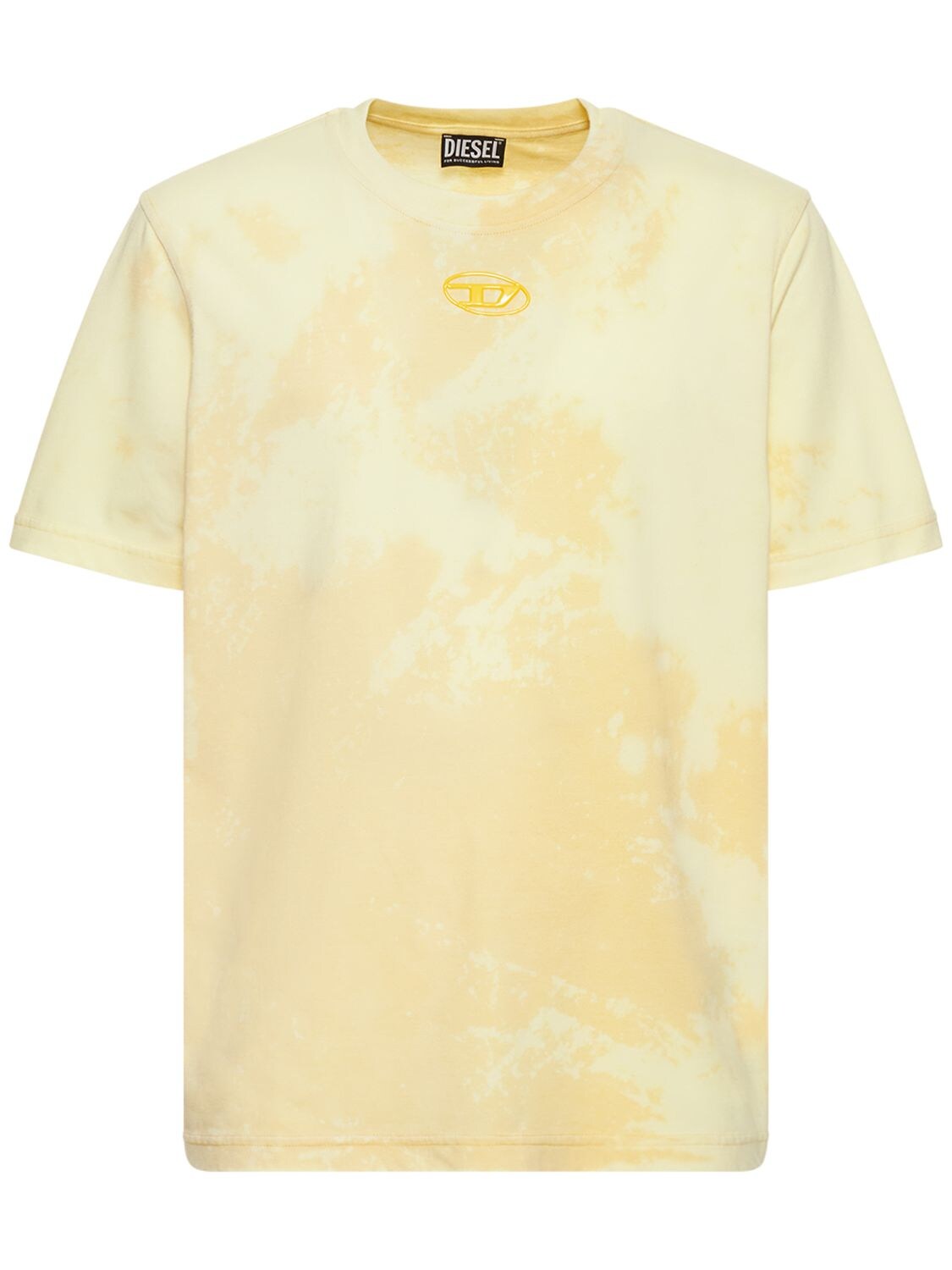 Diesel Oval-d Mold Print Cotton Blend T-shirt In Yellow