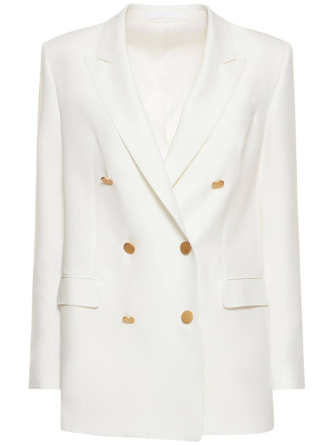 Tagliatore Double Breasted Jacket With All-over Sequins In White