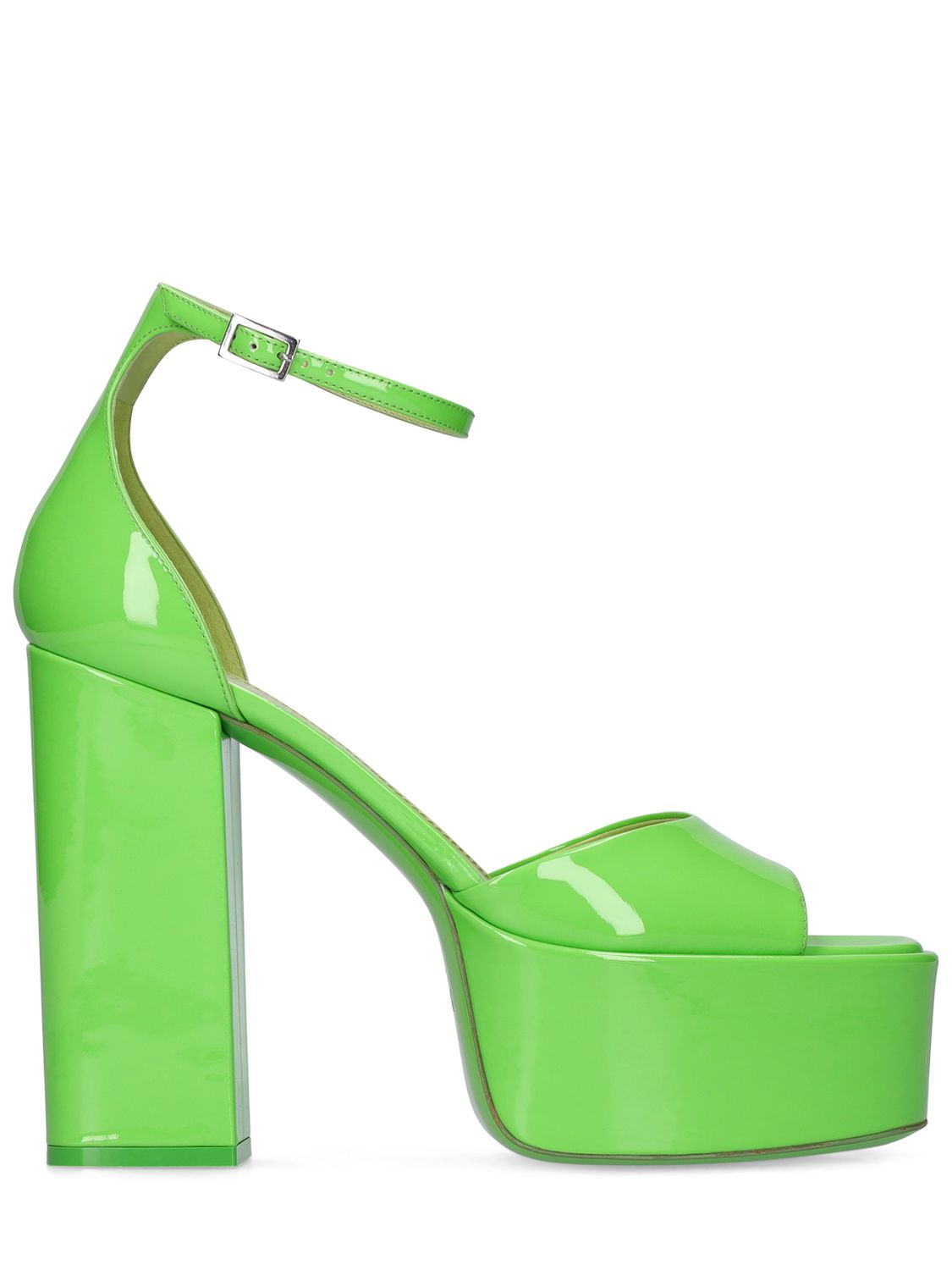 Paris Texas Tatiana Patent Leather Platform Sandals In Green