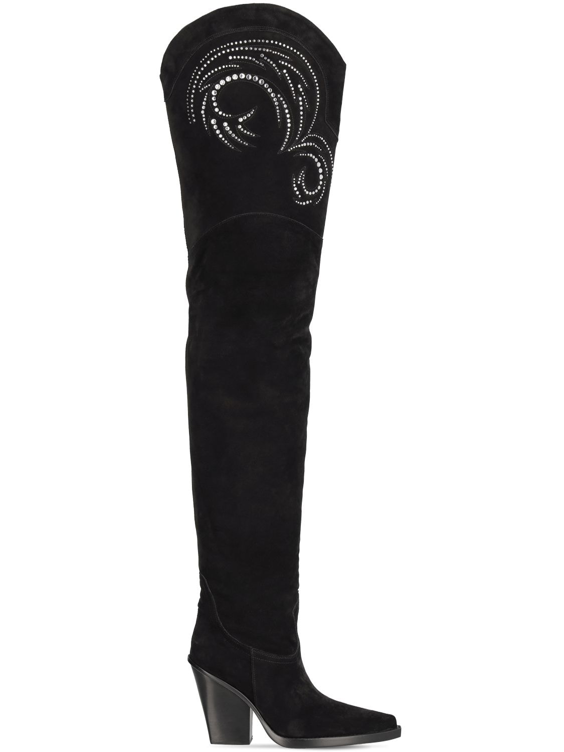 Paris Texas 100mm Holly Dakota Thigh-high Boots In Black