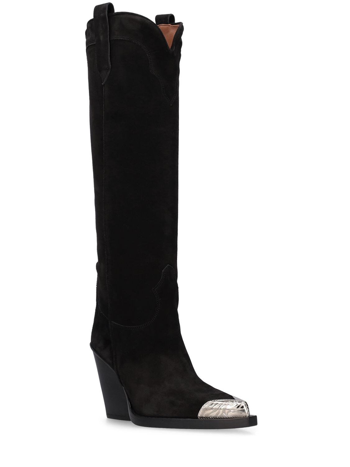 Shop Paris Texas 100mm El Dorado Embellished Toe Boots In Black