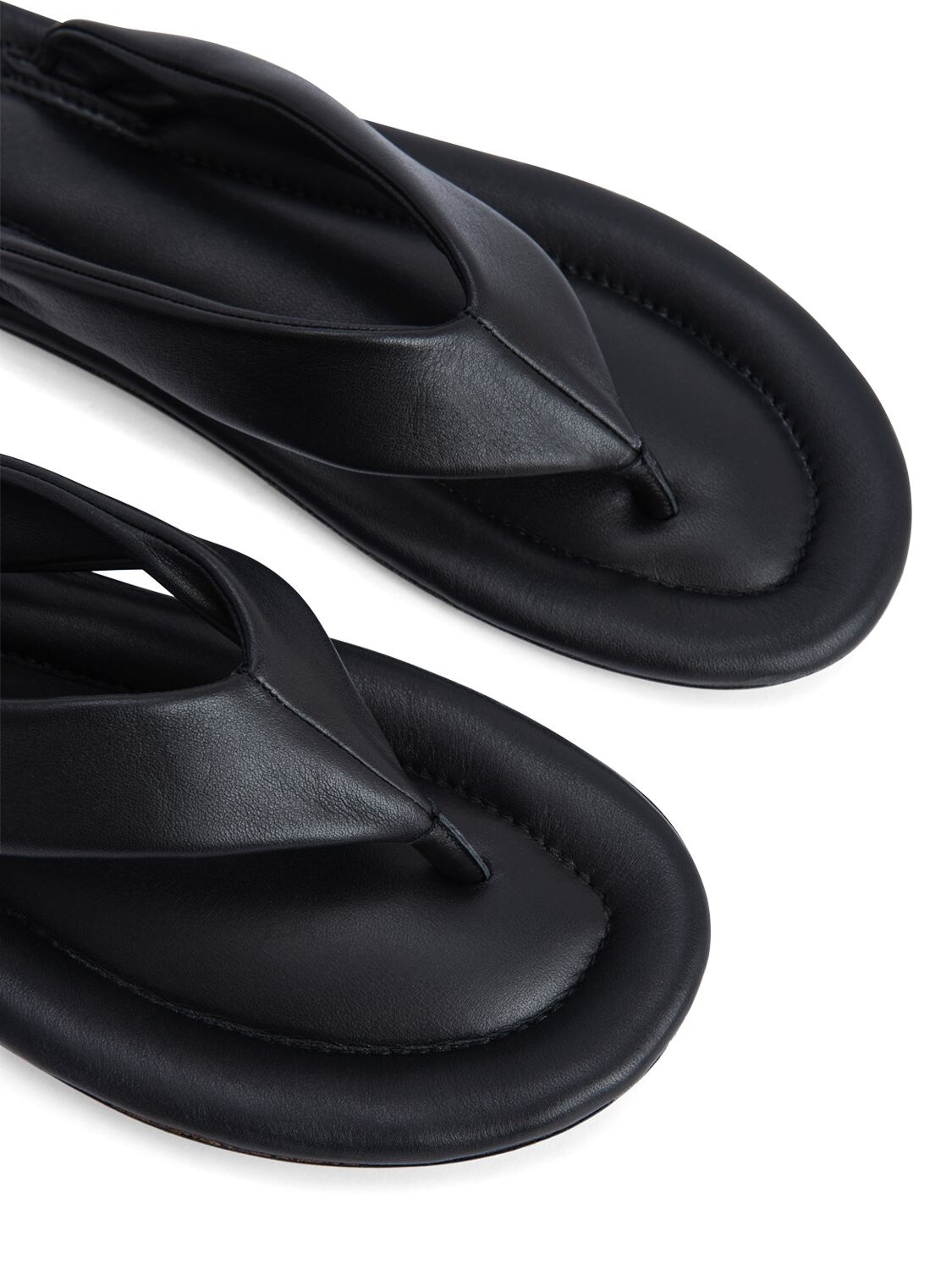 Shop By Far 10mm Dasha Leather Thong Sandals In Black