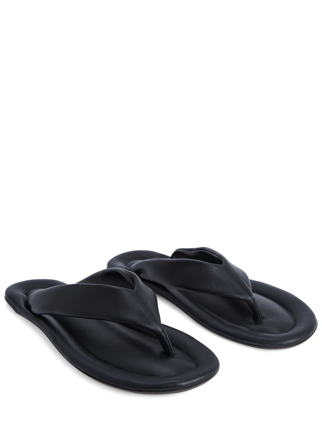 Shop By Far 10mm Dasha Leather Thong Sandals In Black