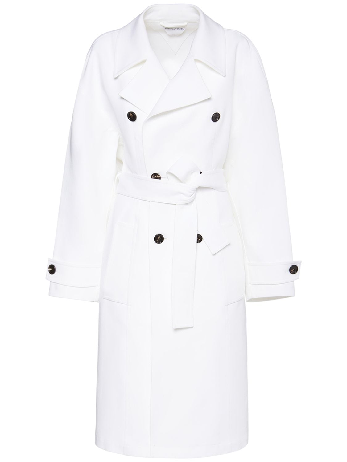 Shop Bottega Veneta Cotton Trench Coat In White