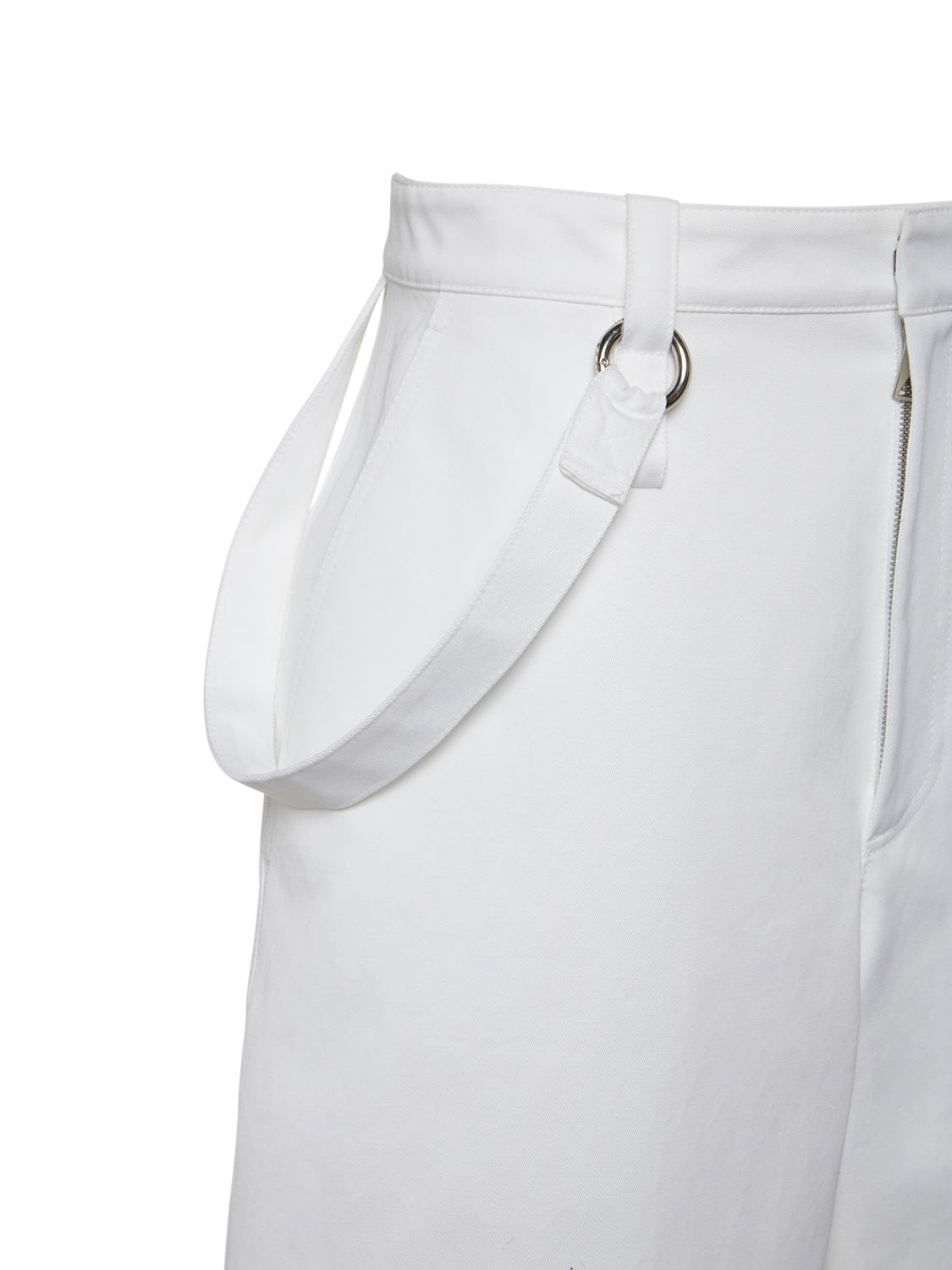 Shop Bottega Veneta Cotton Twill Shorts In White