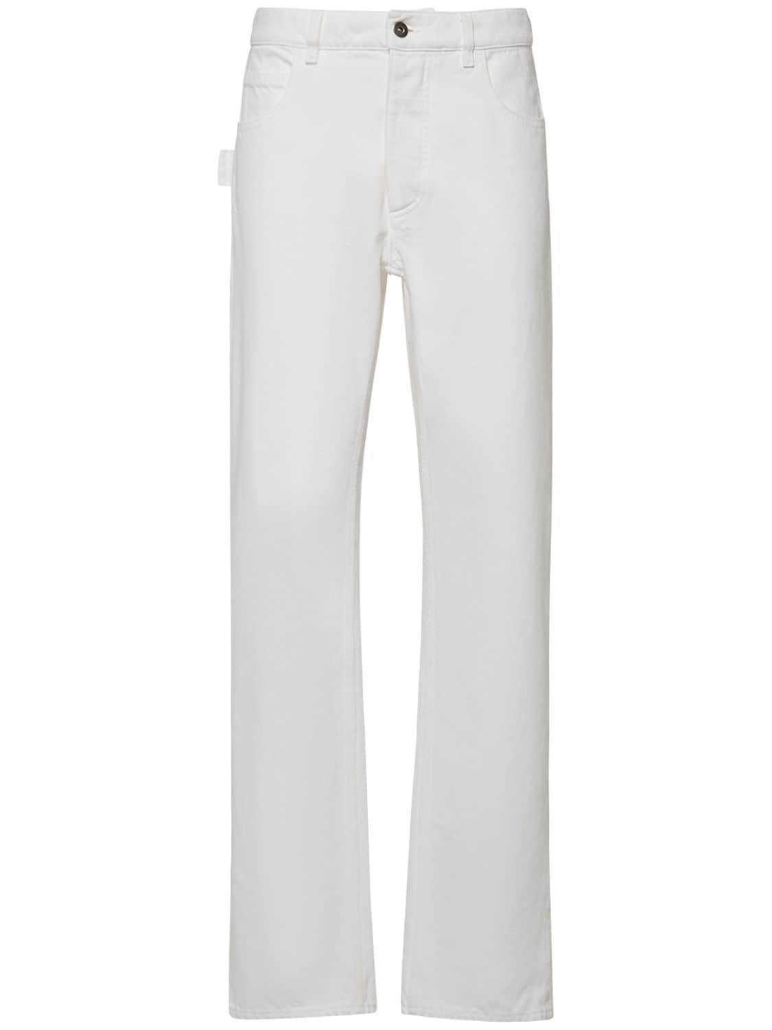 Shop Bottega Veneta Straight Soft Denim Jeans In White