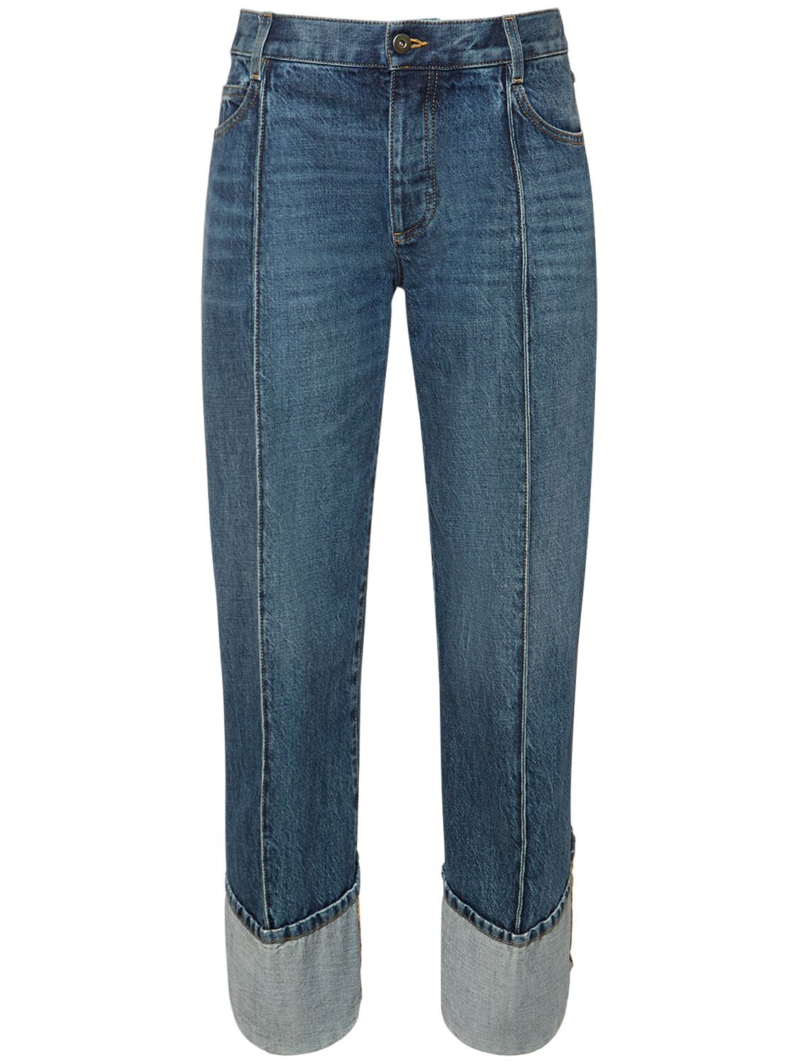 Shop Bottega Veneta Denim Jeans In Mid Blue