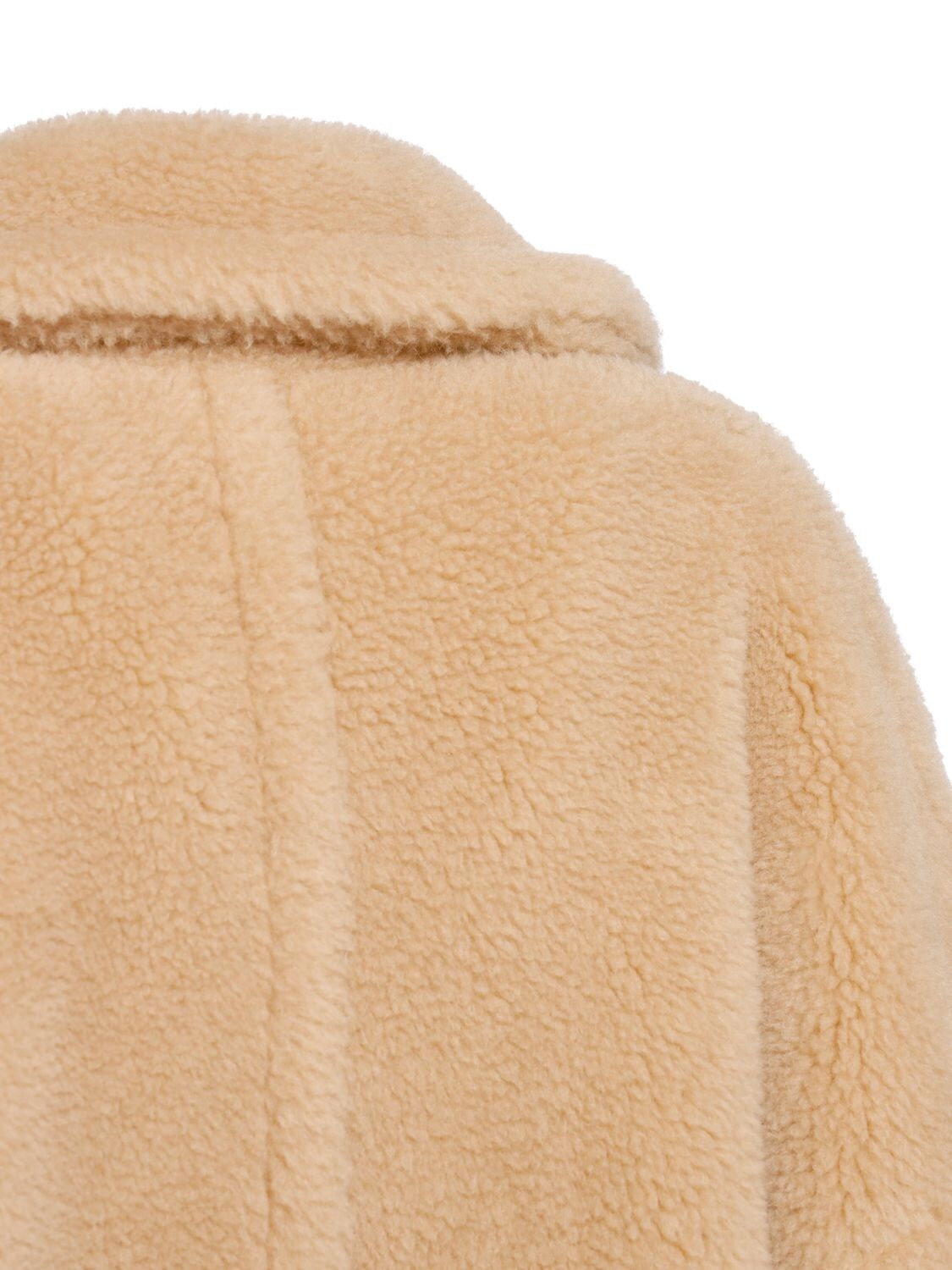 Shop Max Mara Primo Camel Blend 3/4 Sleeve Long Coat In Albino