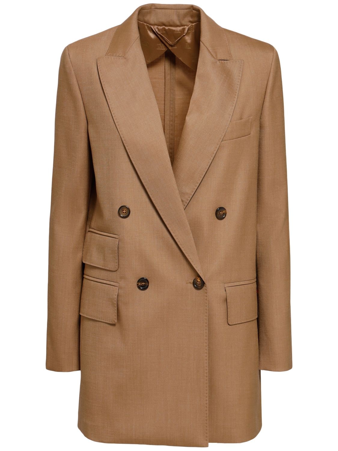 Max Mara Luglio Wool Blend Double Breast Jacket In Cinnamon