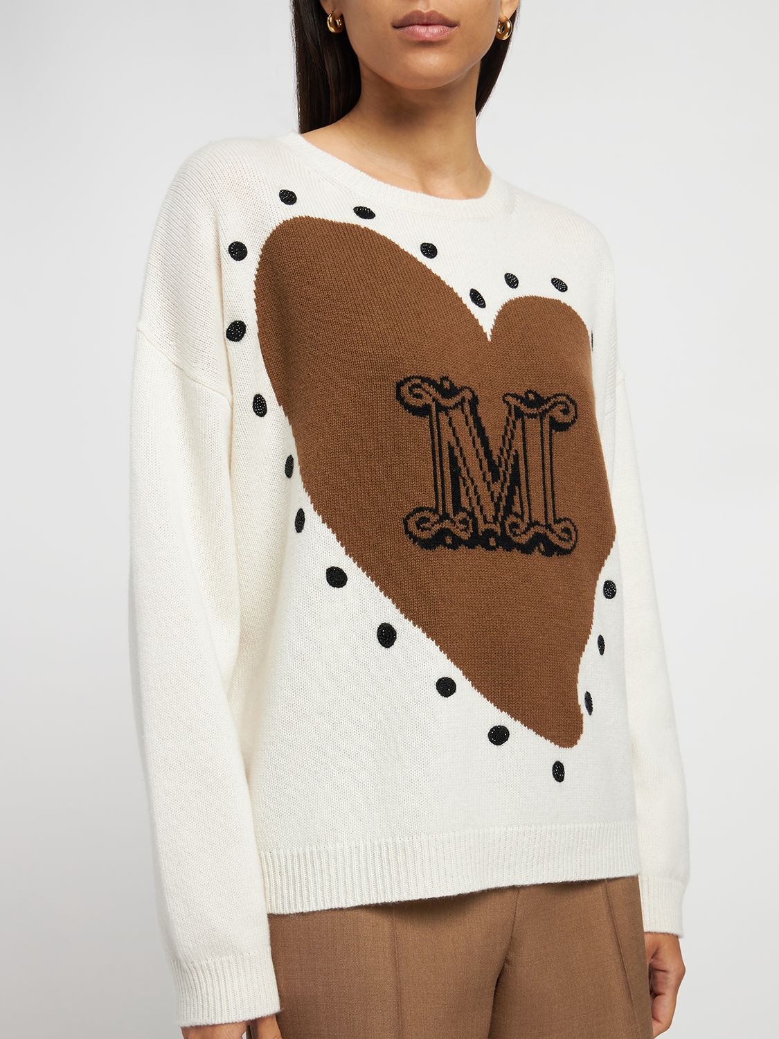 MAX MARA Panaria Heart Logo Wool Knit Sweater | Smart Closet