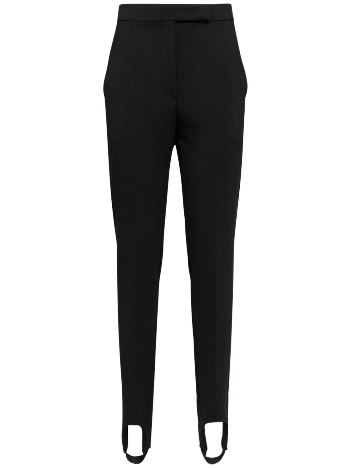 Max Mara Manolo Stretch Wool Straight Pants In Black