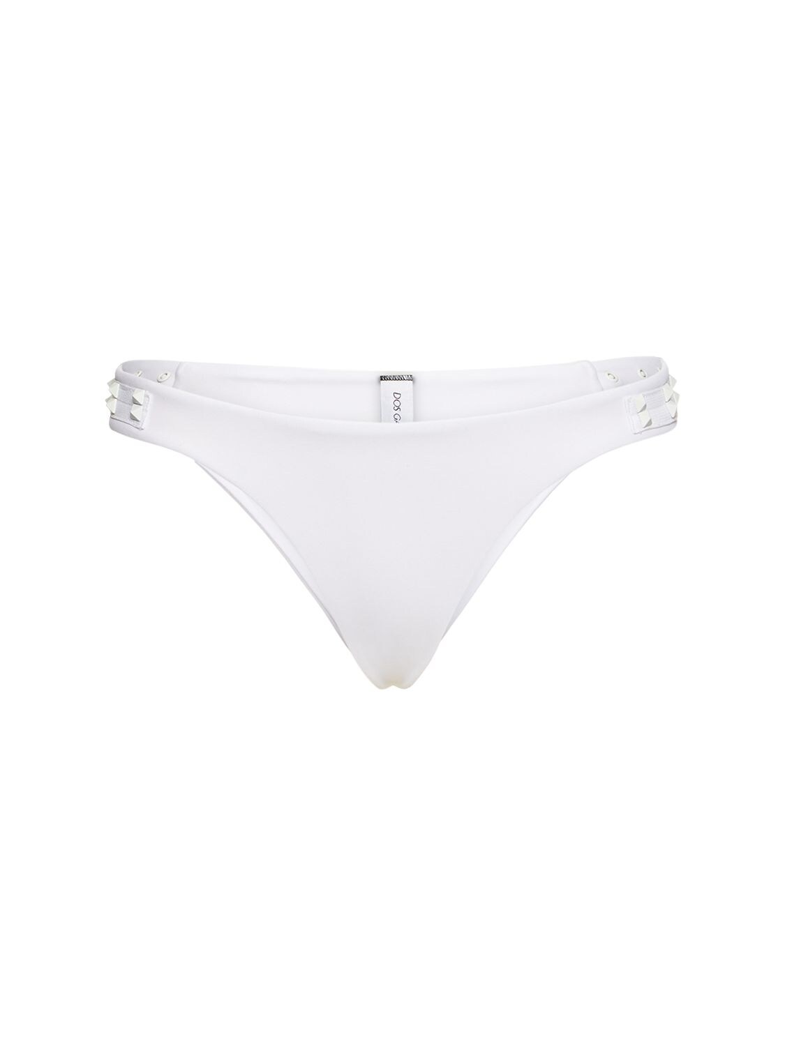 Dos Gardenias Dreamcatcher Studs Bikini Bottoms In White