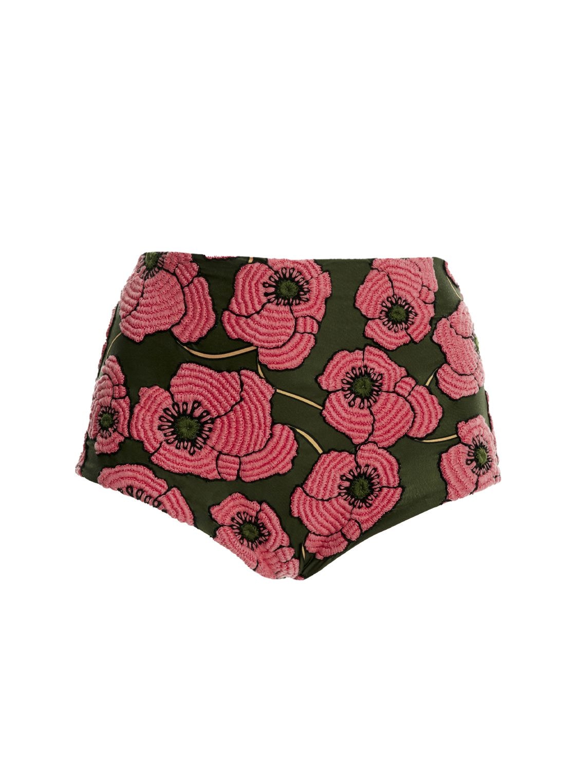 Agua By Agua Bendita + Net Sustain Geranio Embroidered Recycled Bikini Briefs In Pink,multi