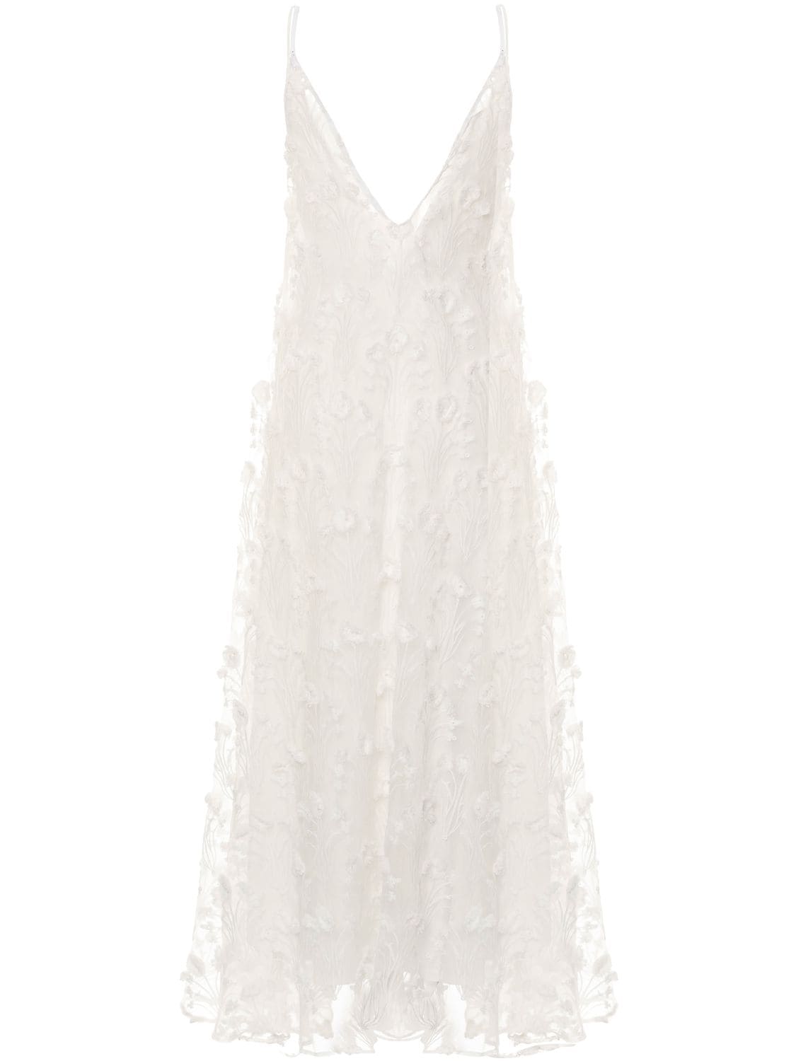 Shop Agua By Agua Bendita Hierbaluisa Embroidered Maxi Dress In Ivory