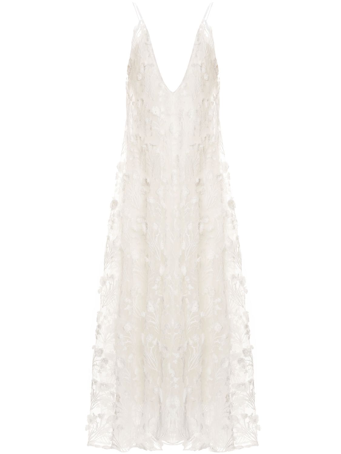 Shop Agua By Agua Bendita Hierbaluisa Embroidered Maxi Dress In Ivory