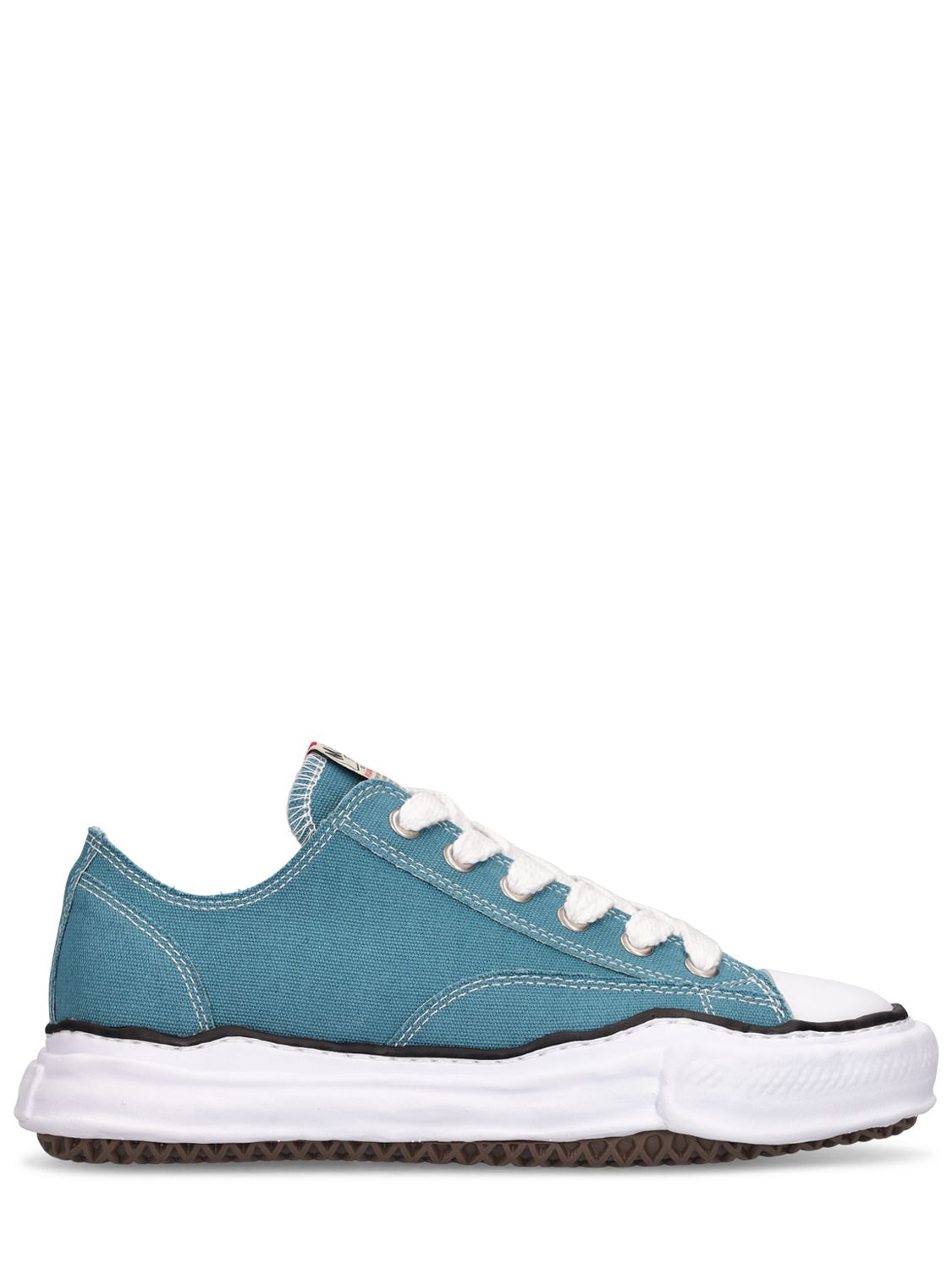 Miharayasuhiro Distressed-finish Low-top Sneakers In Blue