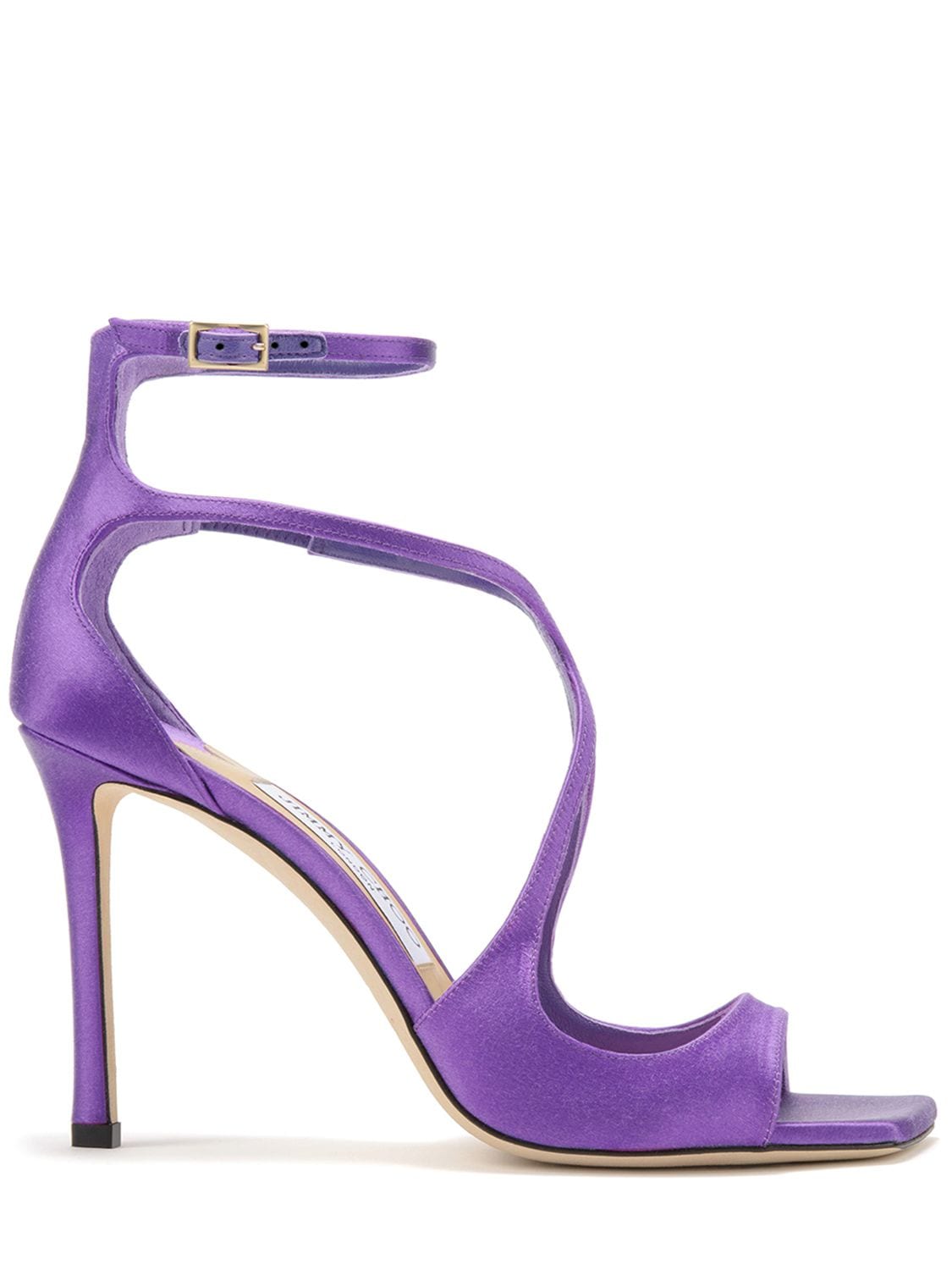 Jimmy Choo 95mm Azia Satin Sandals In Purple