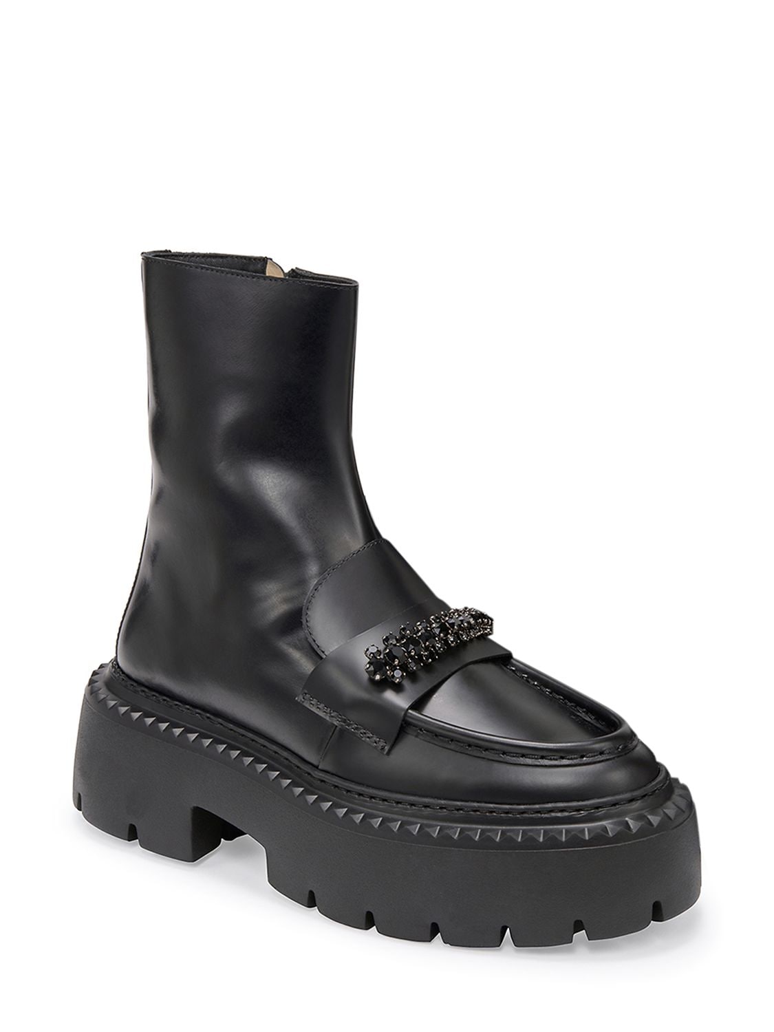 Shop Jimmy Choo 40mm Bryer Leather Ankle Boots In Black