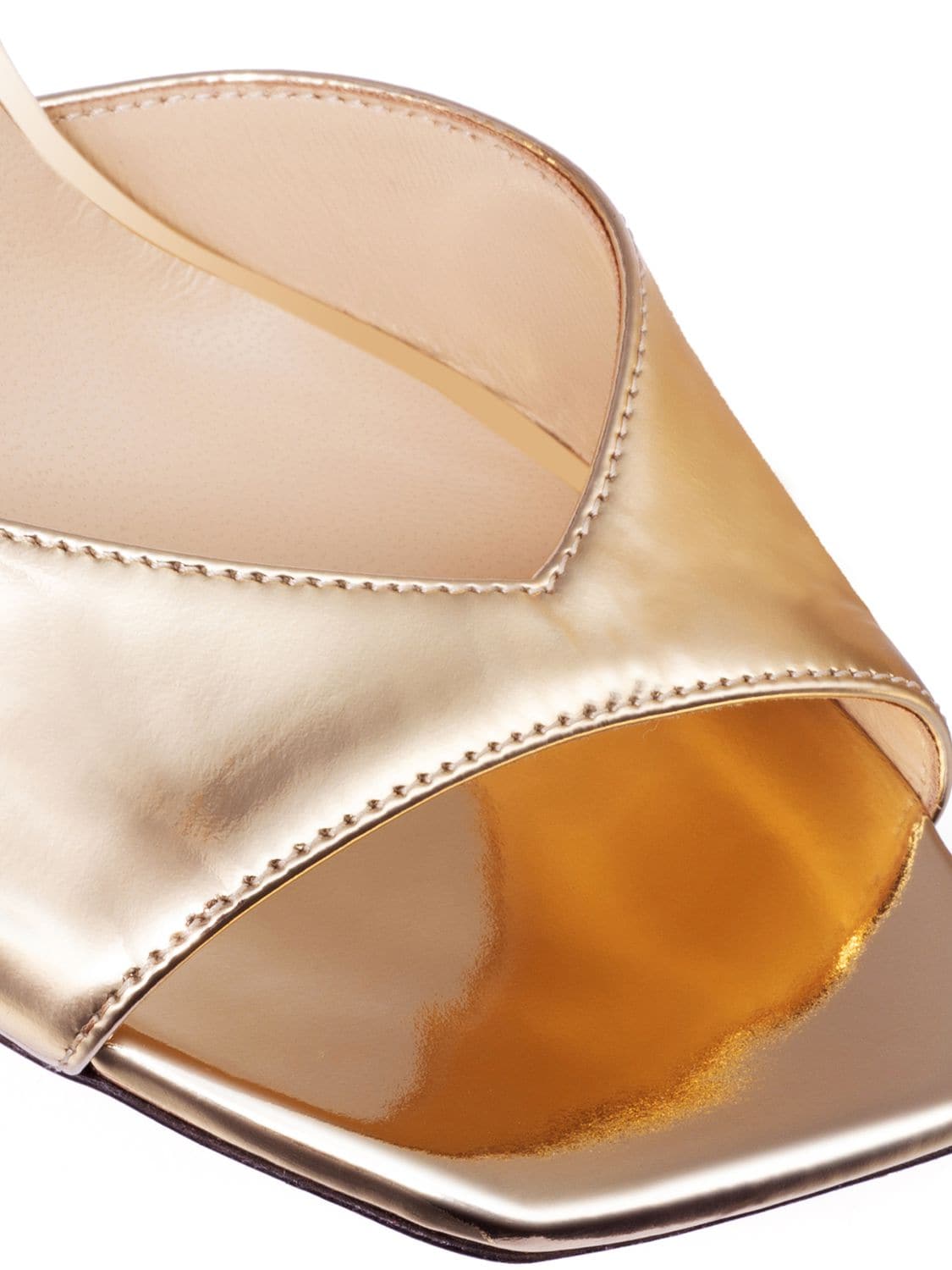 Shop Jimmy Choo 100mm Saeda Metallic Leather Sandals In Gold