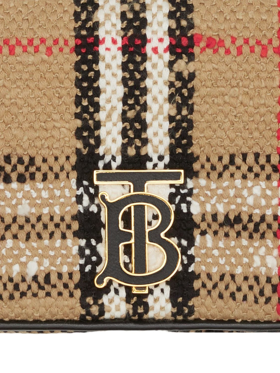 Shop Burberry Mini Lola Cotton & Wool Shoulder Bag In Archive Beige