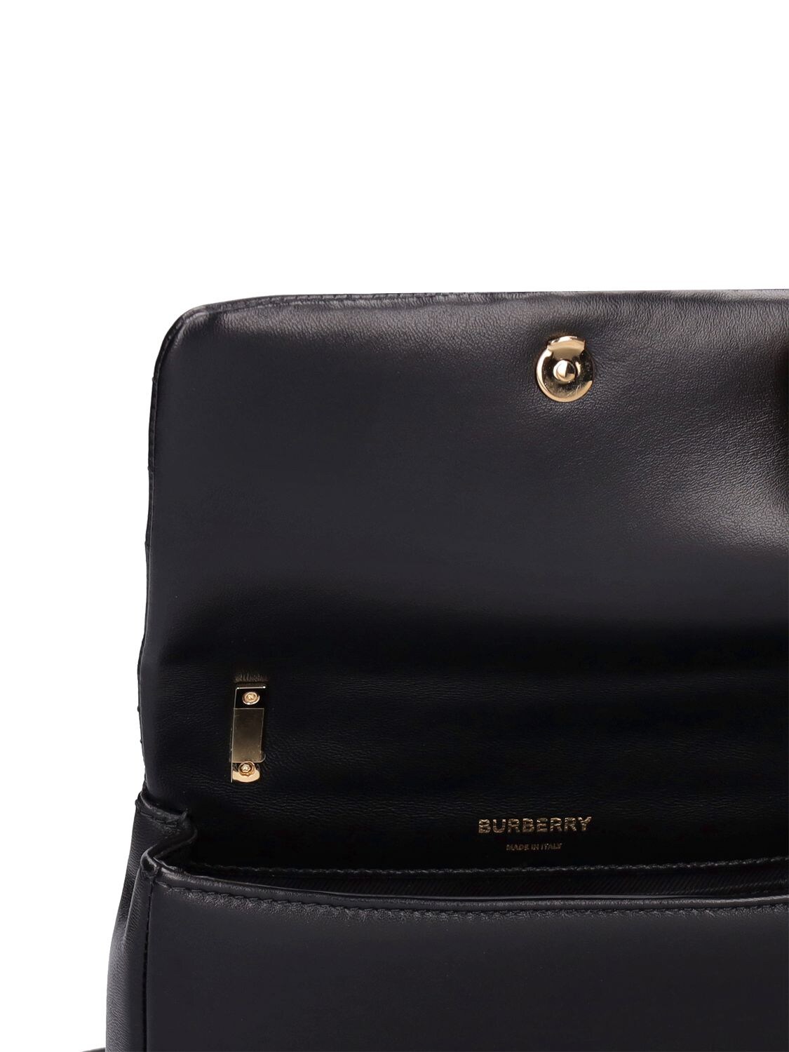 Shop Burberry Mini Lola Quilted Leather Shoulder Bag In Black