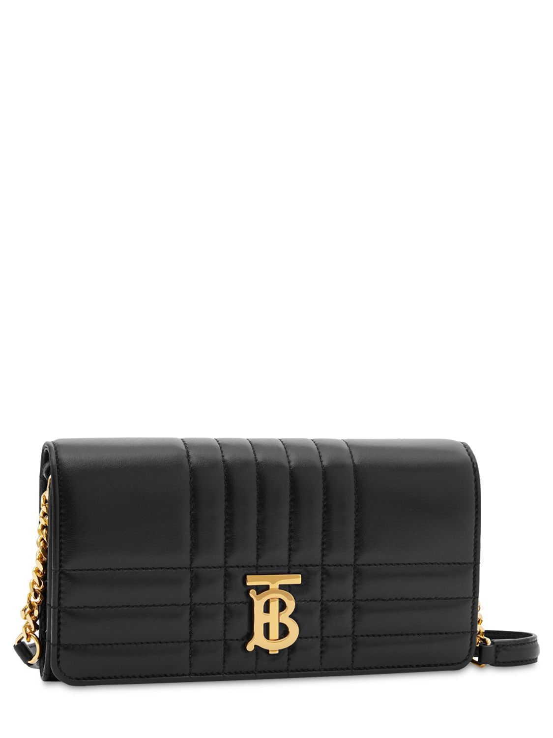 BURBERRY Lola Leather Wallet On Chain, Black