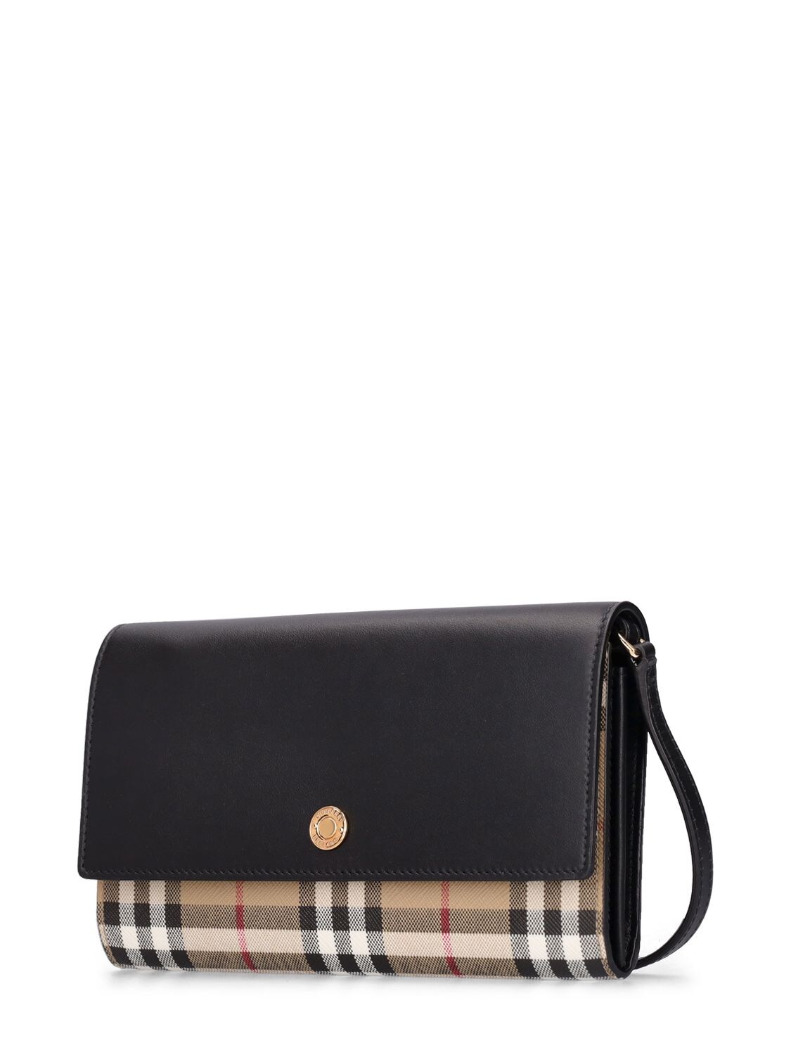 Burberry Hannah Check Leather Crossbody Wallet