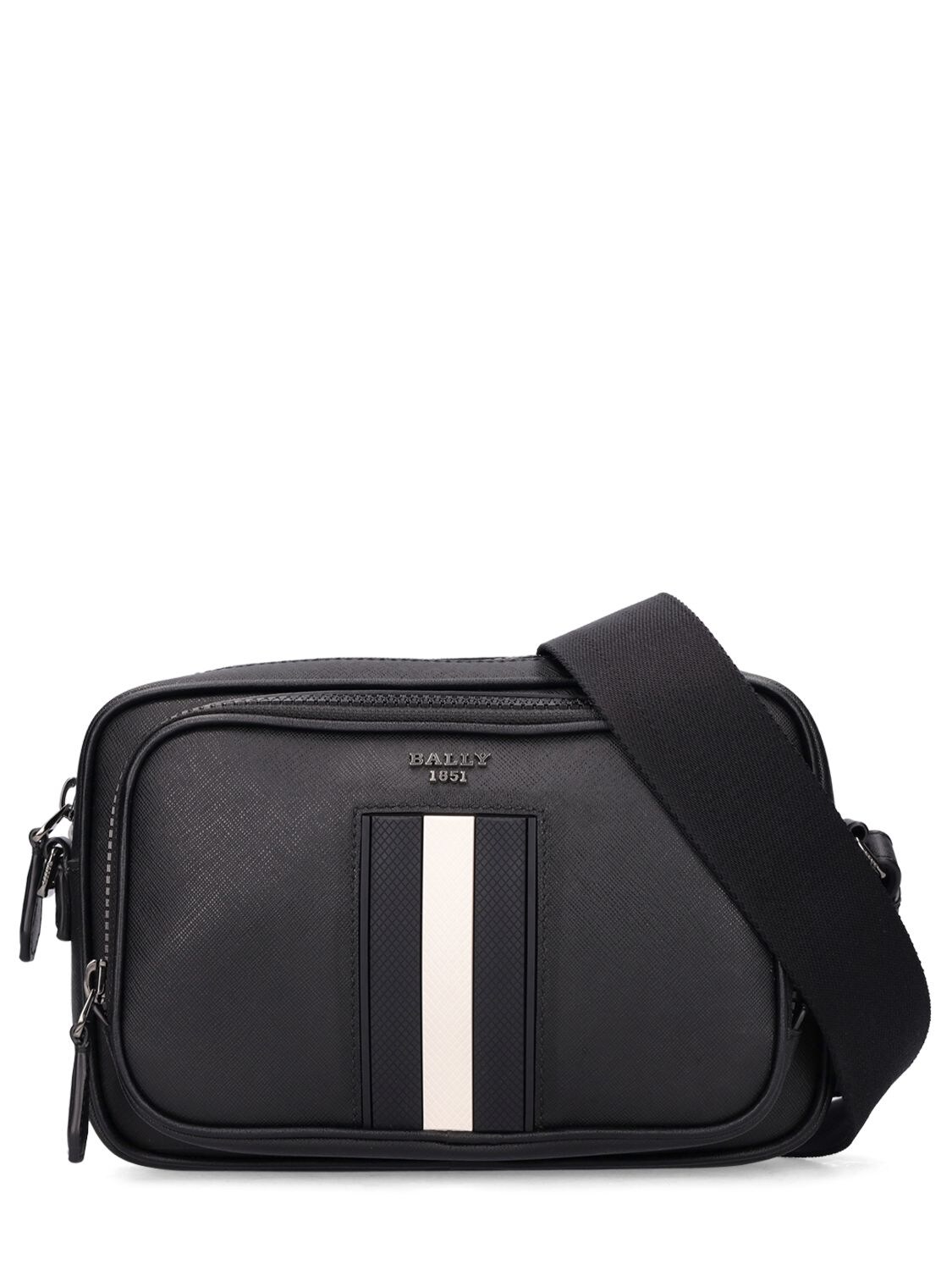 Bally Logo Stripe Leather Crossbody Bag In Black | ModeSens