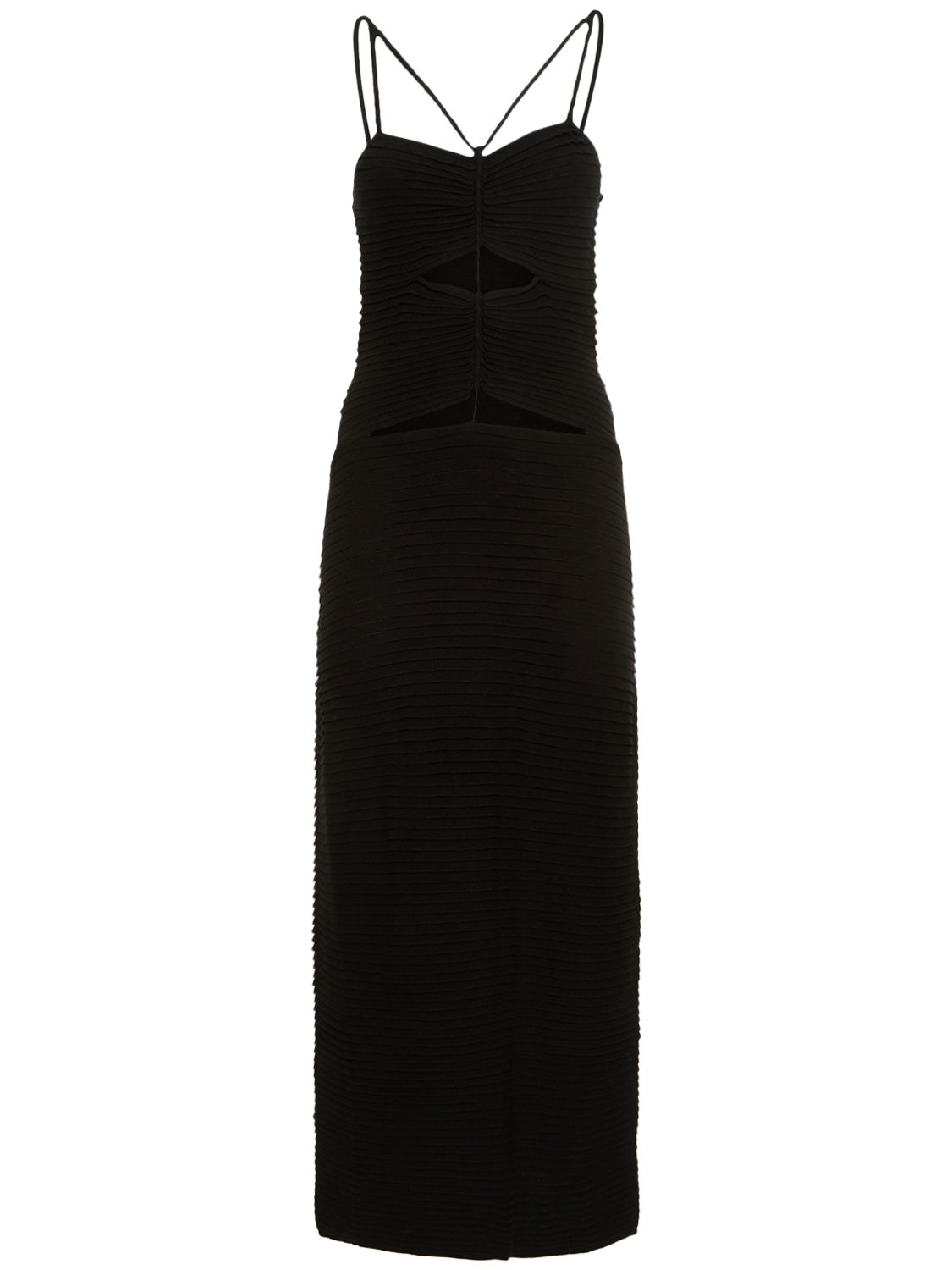 Altuzarra Suberi Cutout Pintuck Maxi Dress In Black