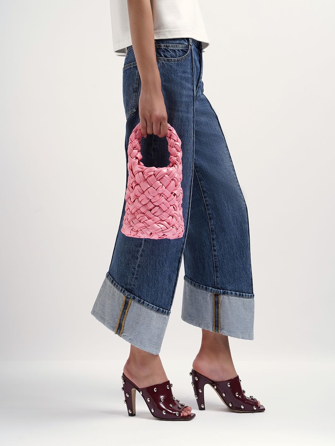 Bottega Veneta Kalimero Leather Top Handle Bag In Ribbon | ModeSens