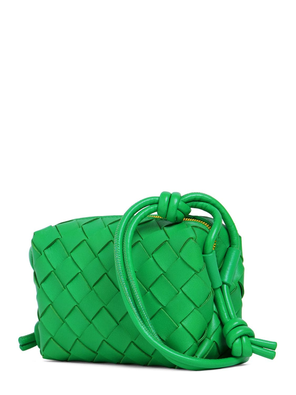 Bottega Veneta Mini Loop Leather Shoulder Bag In Parakeet