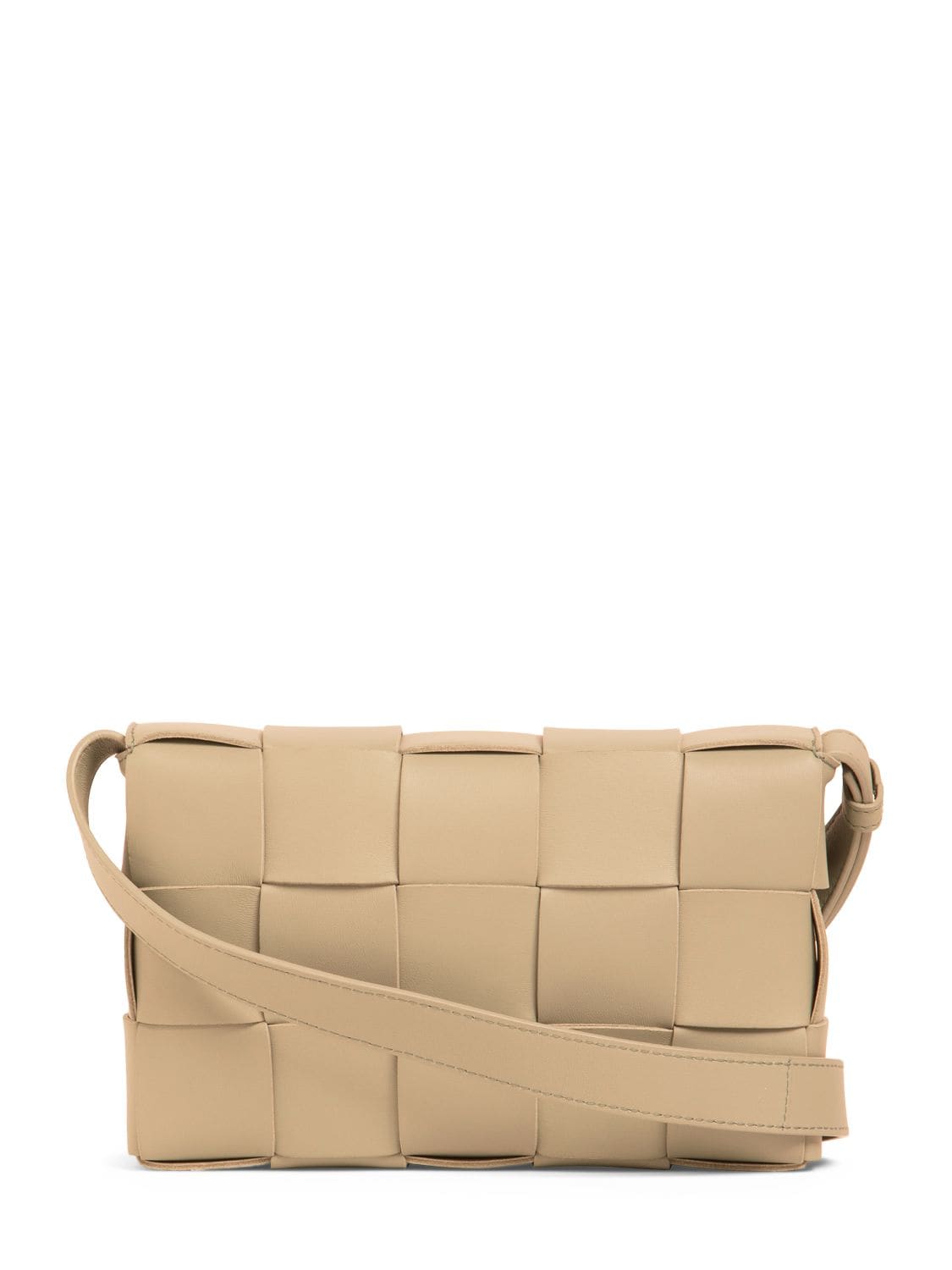 Shop Bottega Veneta Medium Cassette Leather Crossbody Bag In Porridge