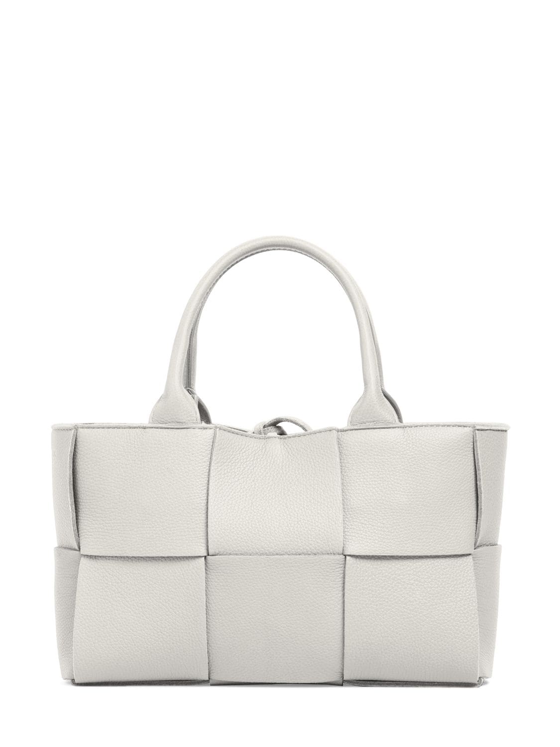 Bottega Veneta Mini Arco Intreccio Leather Bag In White