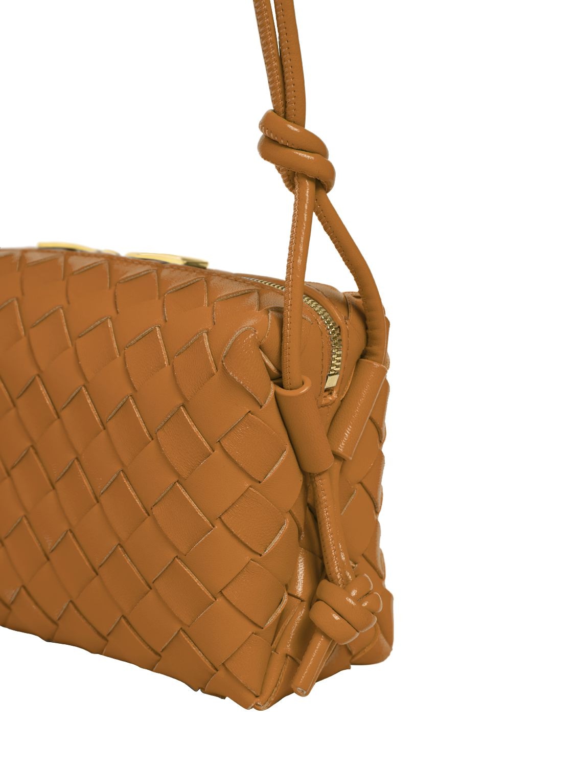 Bottega Veneta Mini Loop Leather Shoulder Bag Camel