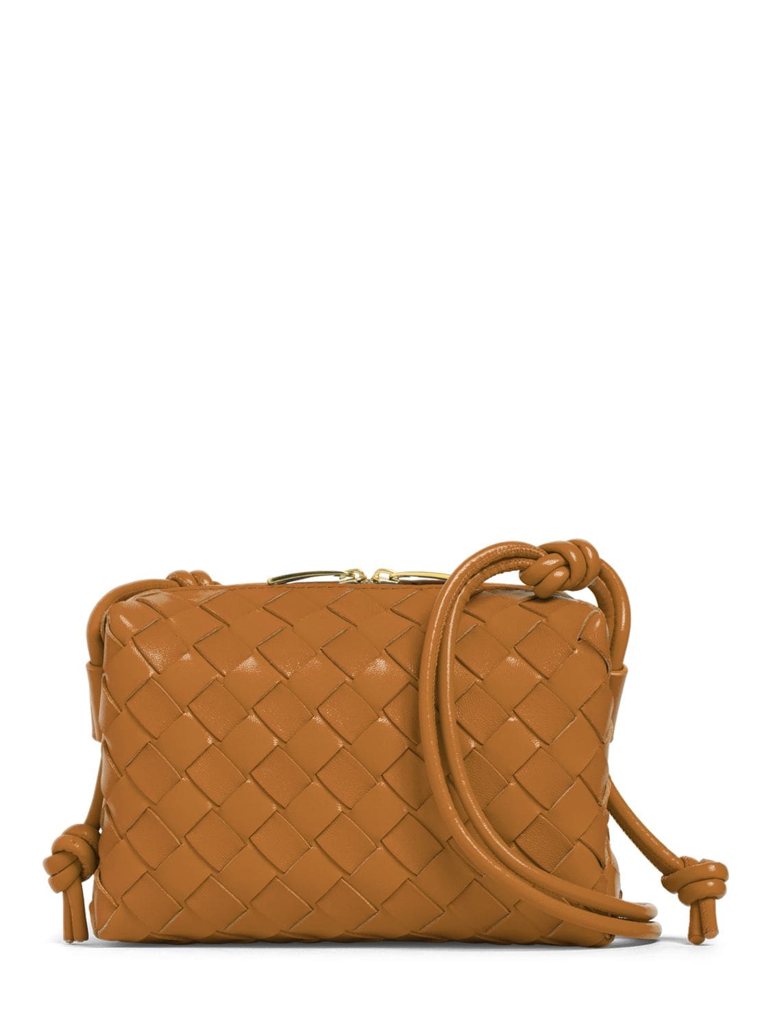 Loop Mini Leather Shoulder Bag in Brown - Bottega Veneta