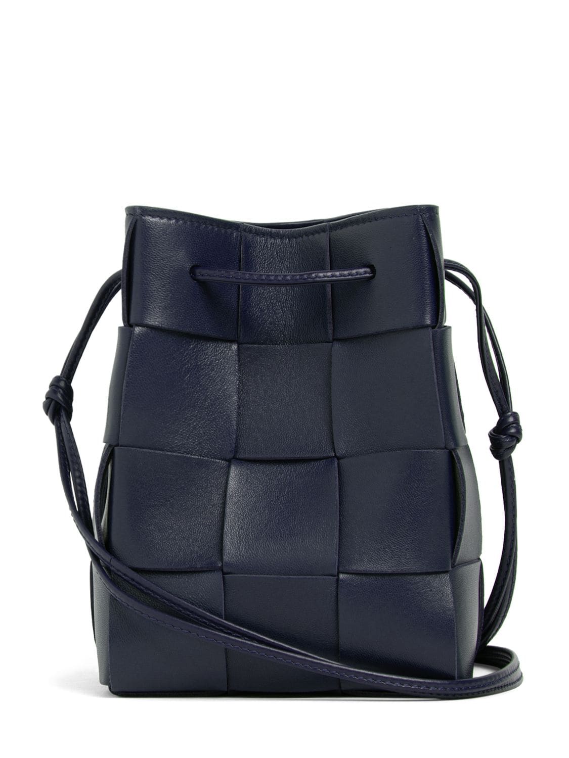 Shop Bottega Veneta Small Cassette Leather Bucket Bag In Space