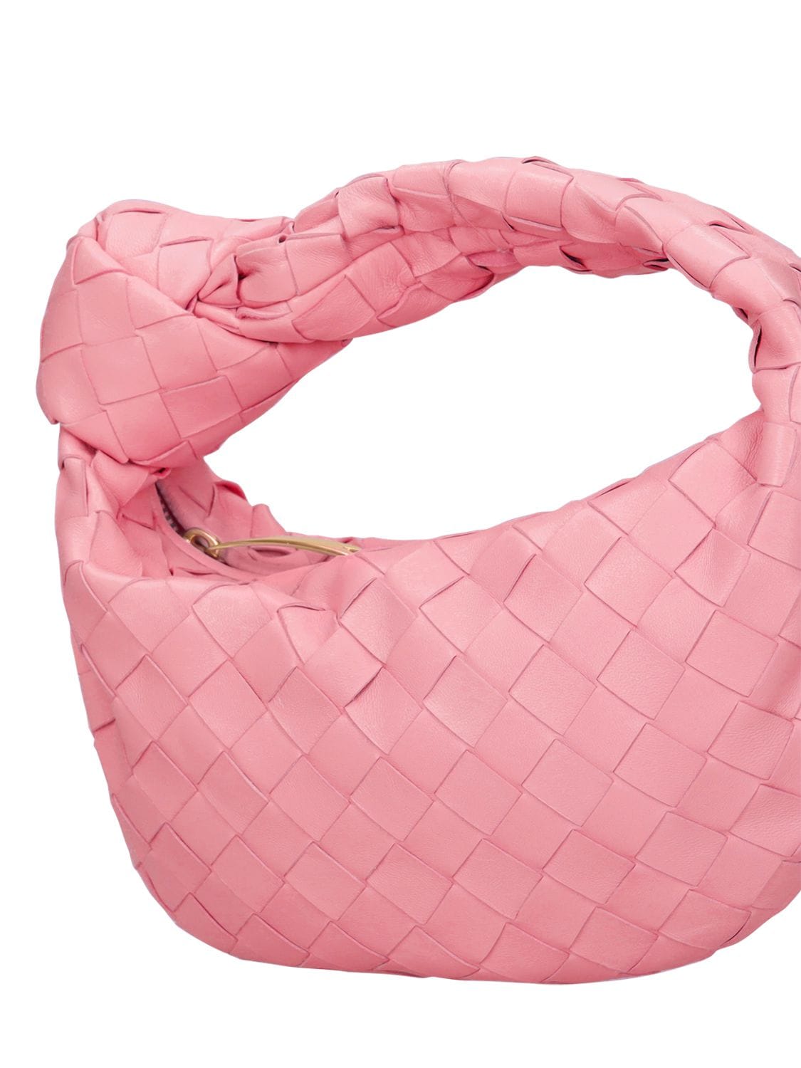 Shop Bottega Veneta Mini Jodie Leather Top Handle Bag In Ribbon