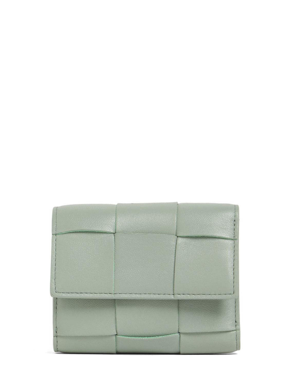 Bottega Veneta Intreccio Leather Bi-fold Wallet In New Sauge