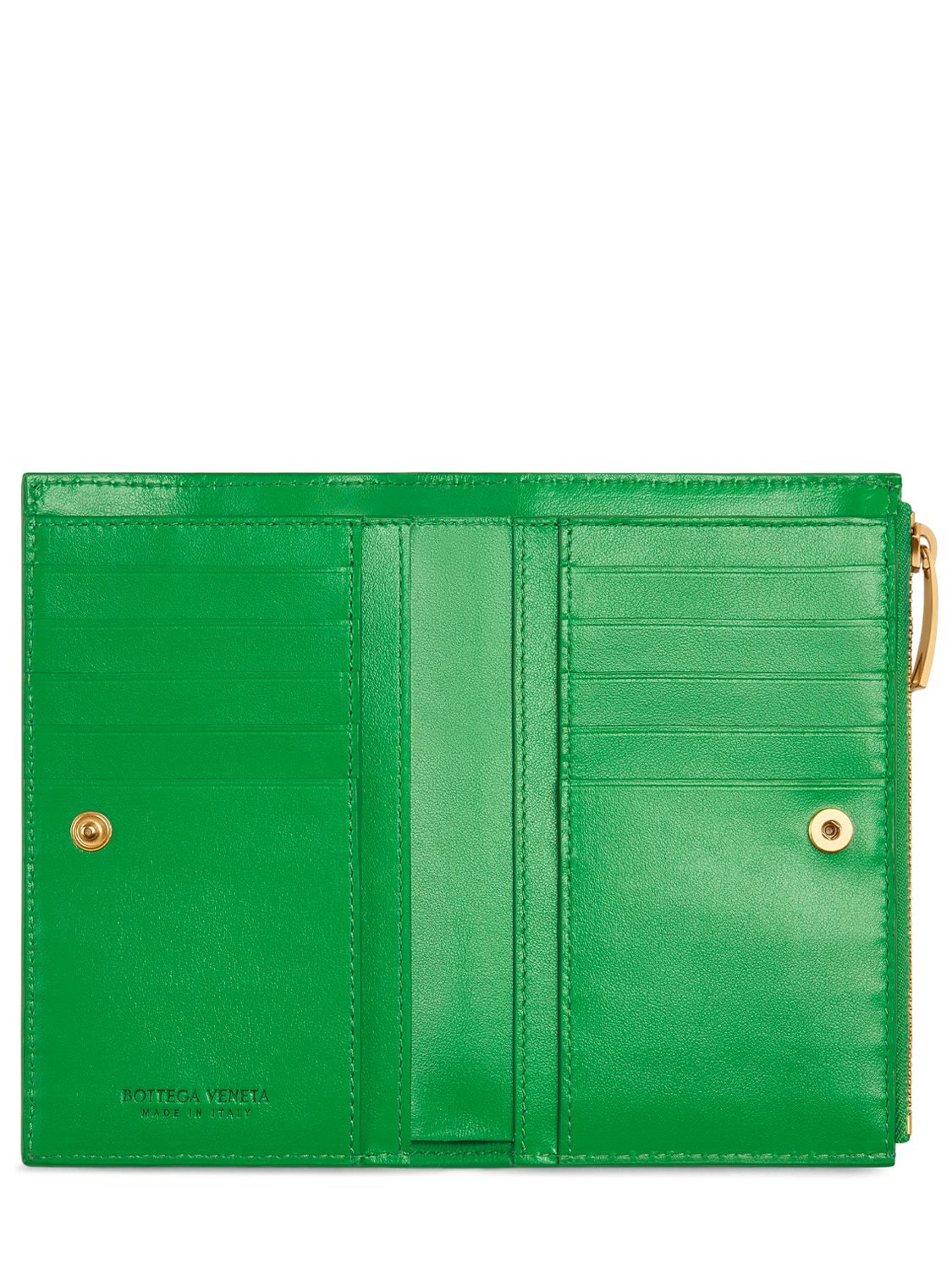 Shop Bottega Veneta Medium Intrecciato Bi-fold Zip Wallet In Parakeet