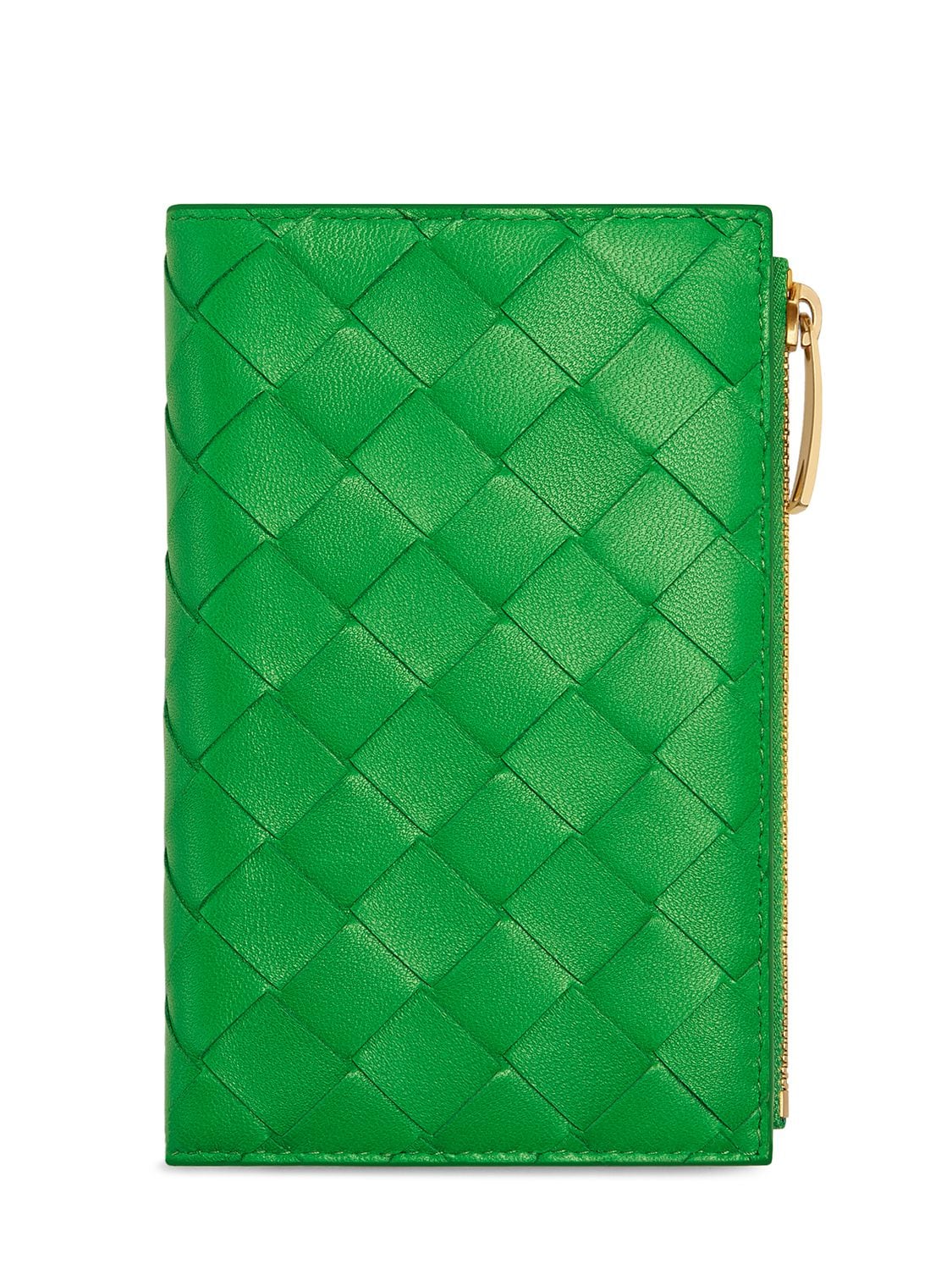 Bottega Veneta Medium Bi-fold Leather Zip Wallet In Parakeet