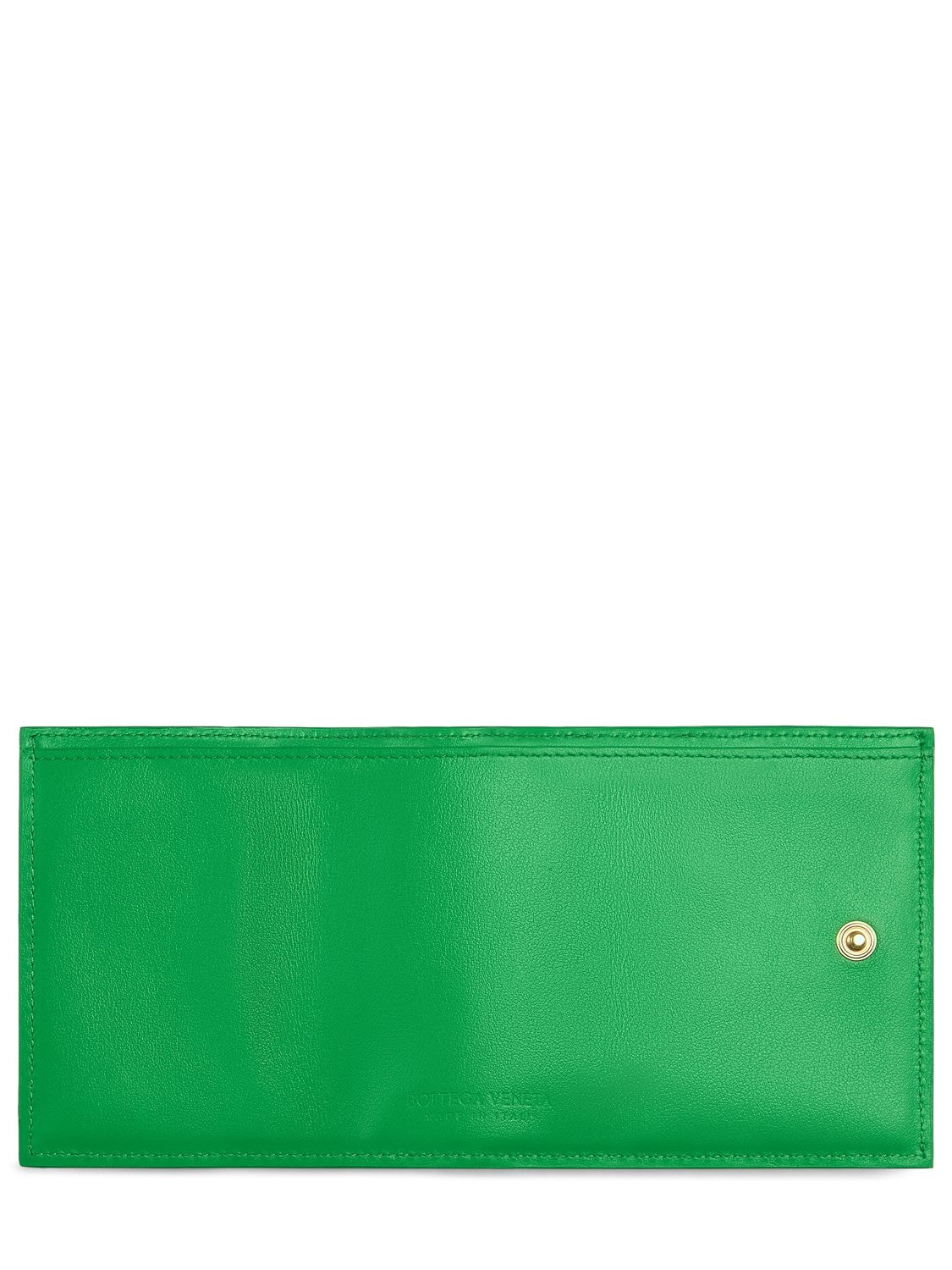 Shop Bottega Veneta Intrecciato Leather Tiny Tri-fold Wallet In Parakeet