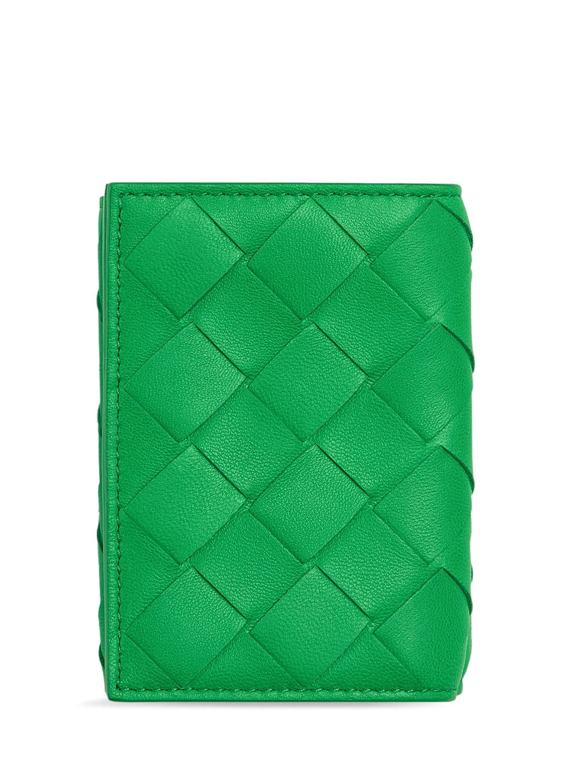 Intrecciato Leather Tiny Tri-fold Wallet